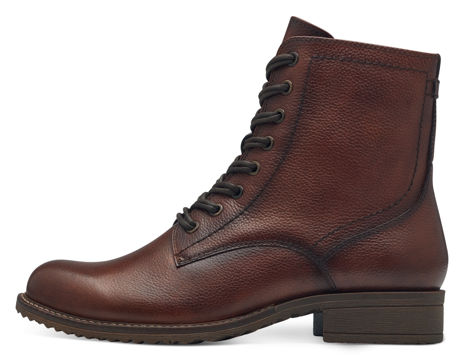 Tamaris Schnürstiefelette, Blockabsatz, Schnürboots, Busisnessschuh im glänzenden Metallic-Look