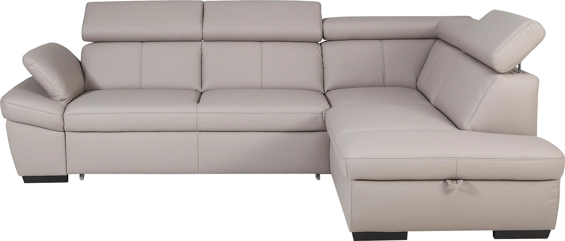exxpo - sofa fashion Ecksofa »Salerno, klassisch modernes Funktionssofa, hoher Sitzkomfort, L-Form«, inkl. Kopf- und Armteilverstellung, wahlweise mit Bettfunktion