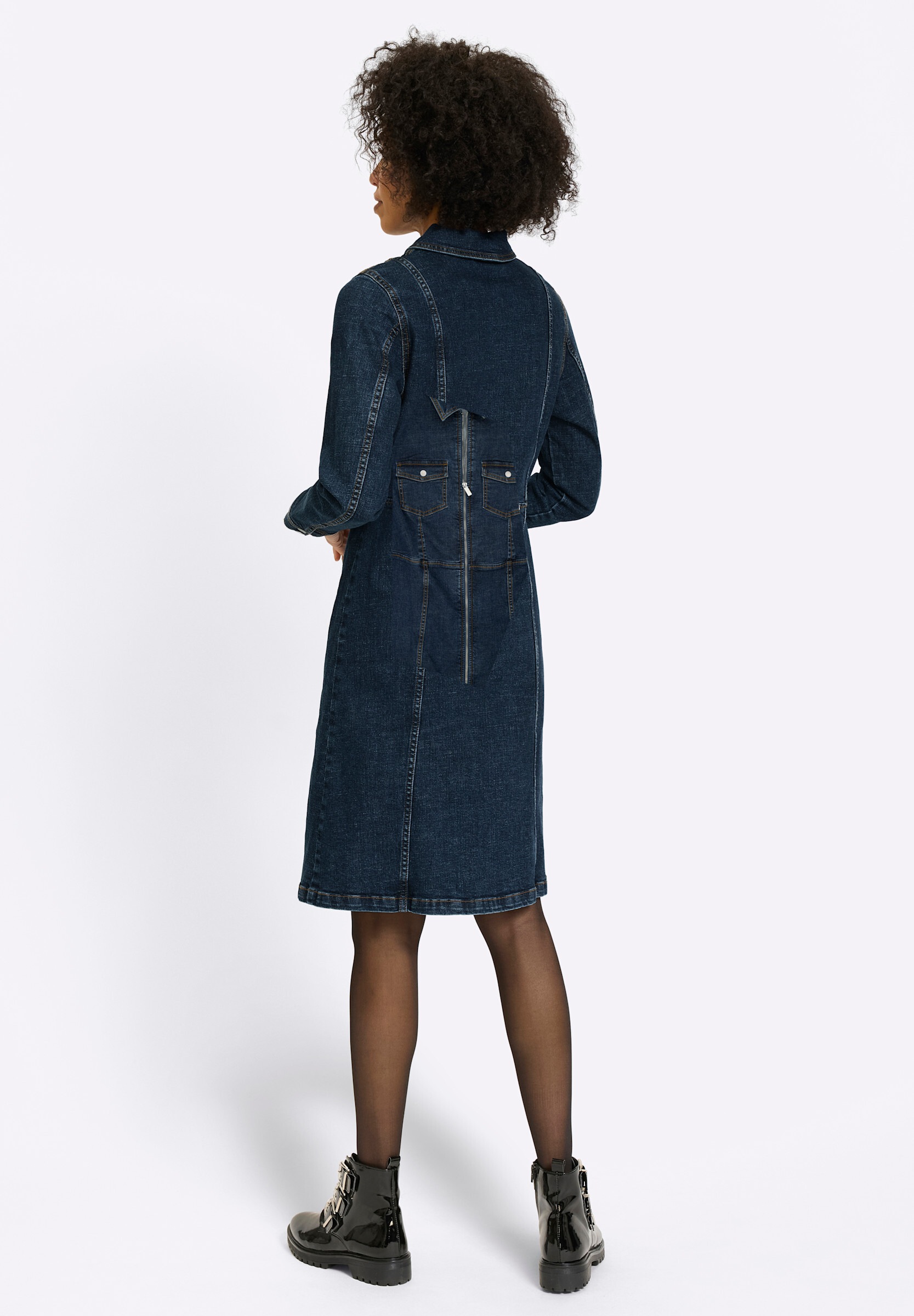 heine Jeanskleid »Jeans-Kleid Jeanskleid mit Hemdkragen« Brusttasche