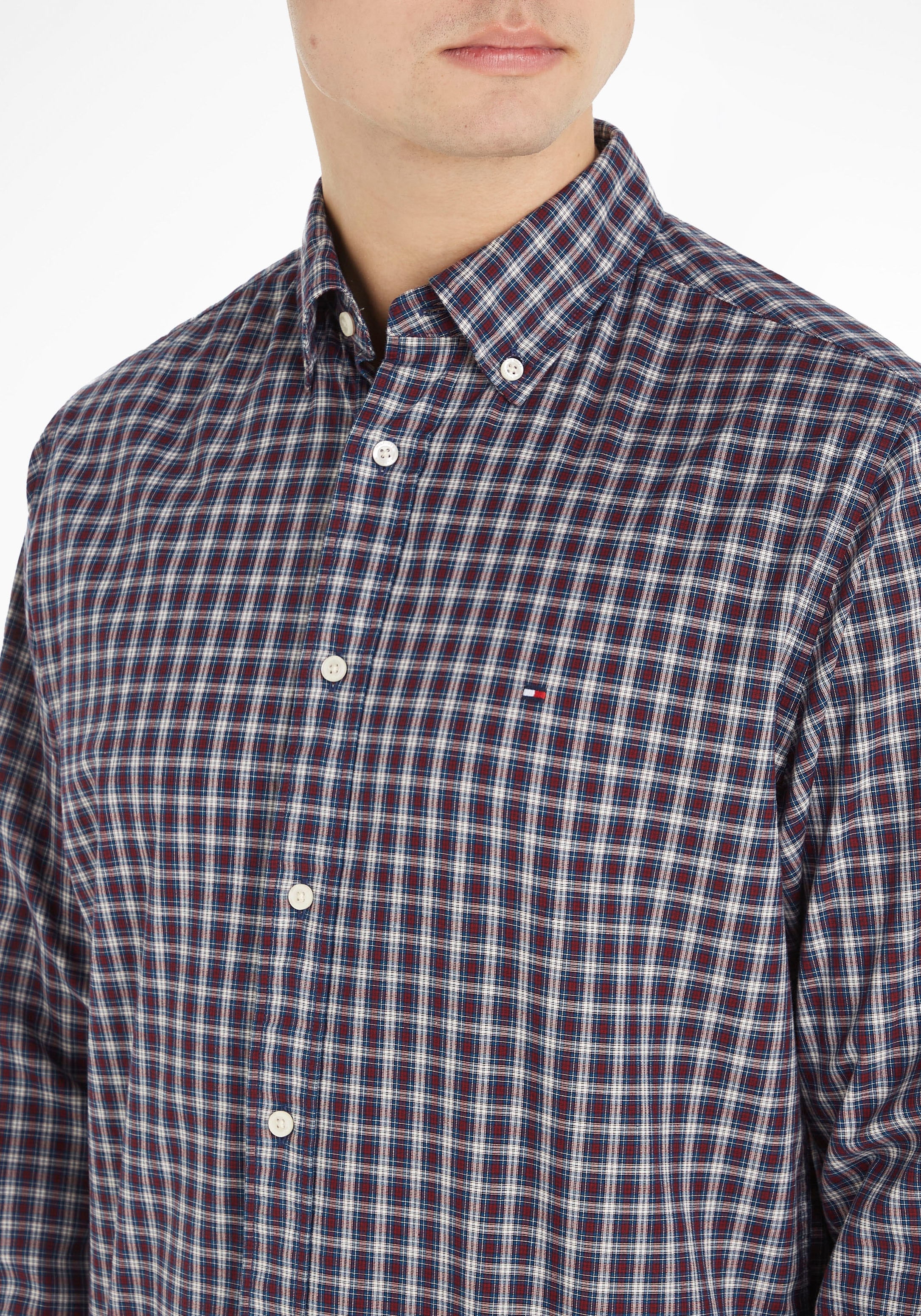 Tommy Hilfiger Karohemd »NAT. SOFT FLEX MINI TARTAN RF«