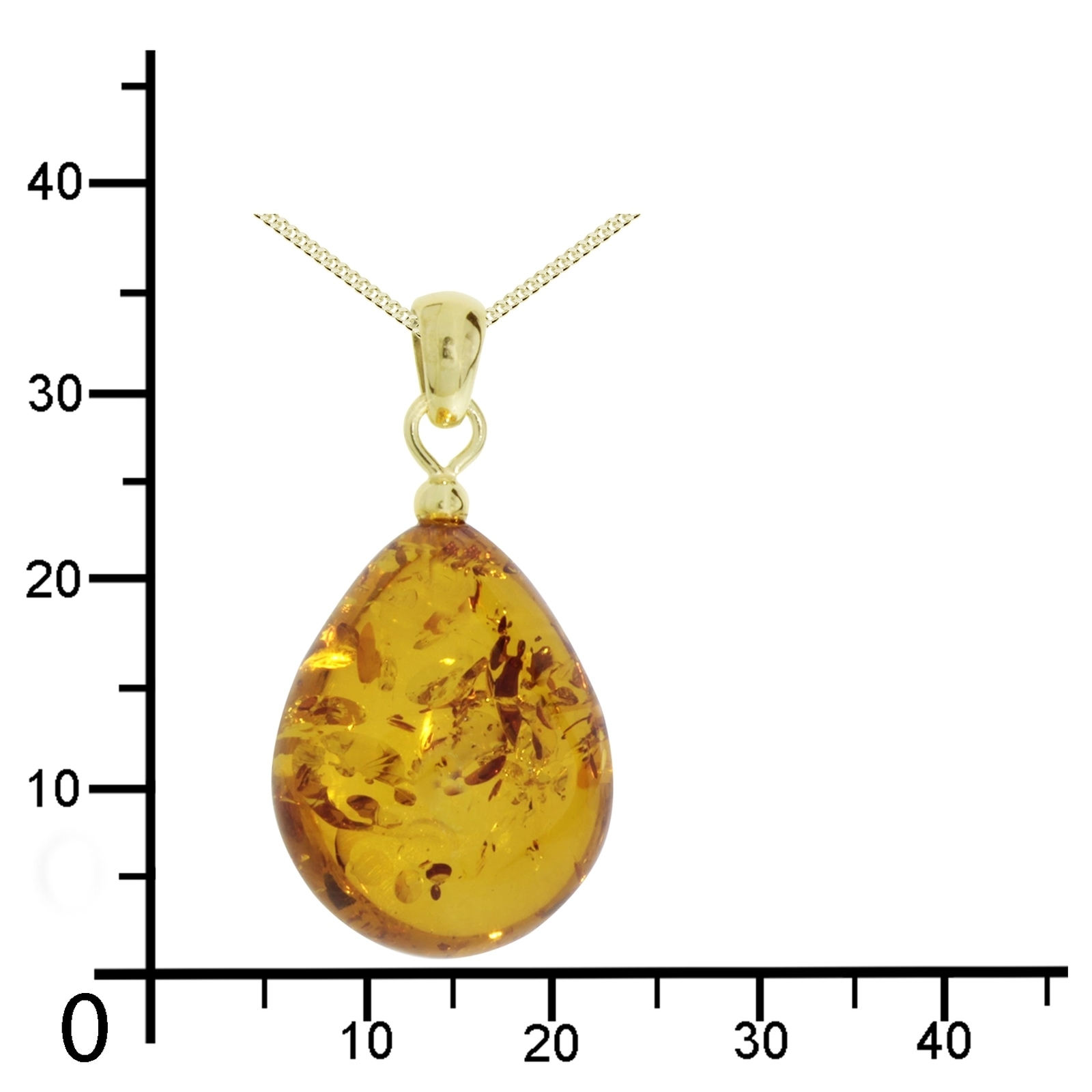 OSTSEE-SCHMUCK Kette und Anhänger Set »- Tropfen ca. 22 mm lang - Gold 333/000 - Bernstein«