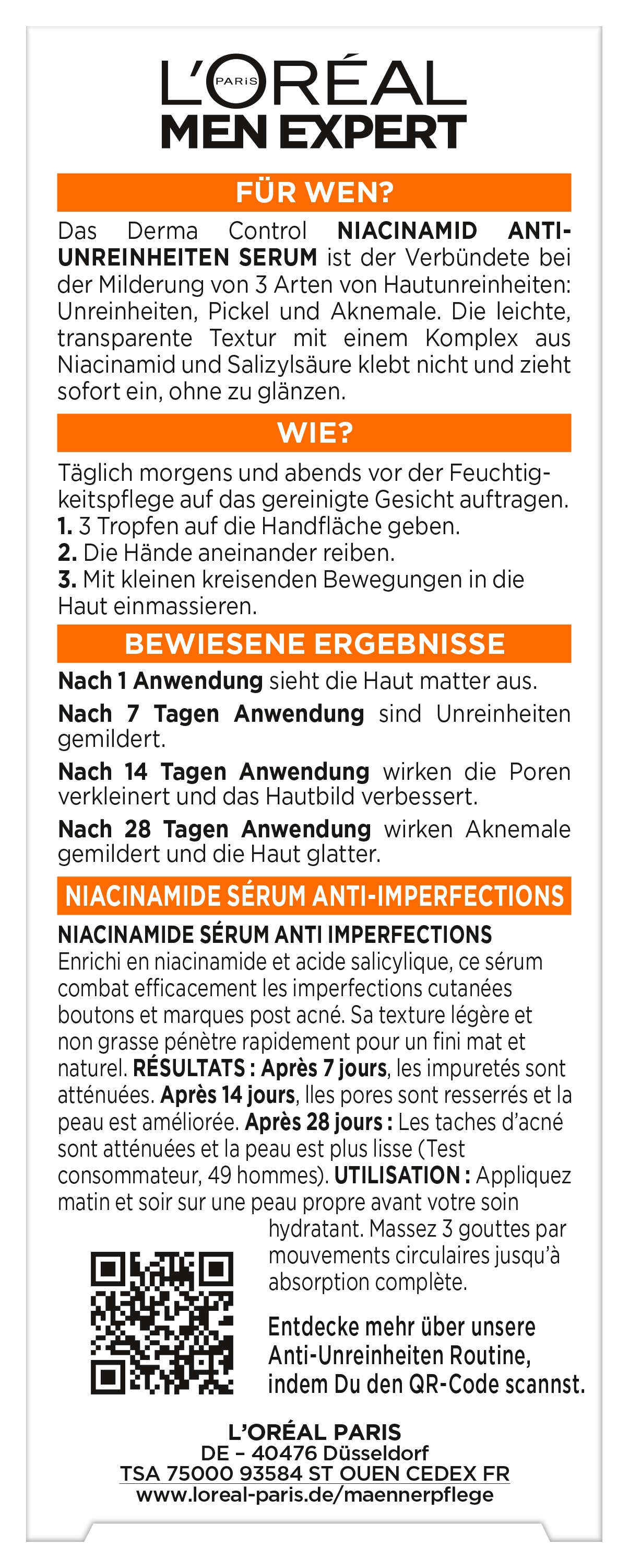 L'ORÉAL PARIS MEN EXPERT Pflegestift »L'Oréal Men Expert Derma Control Niacinamide Anti-Unreinheiten Serum«