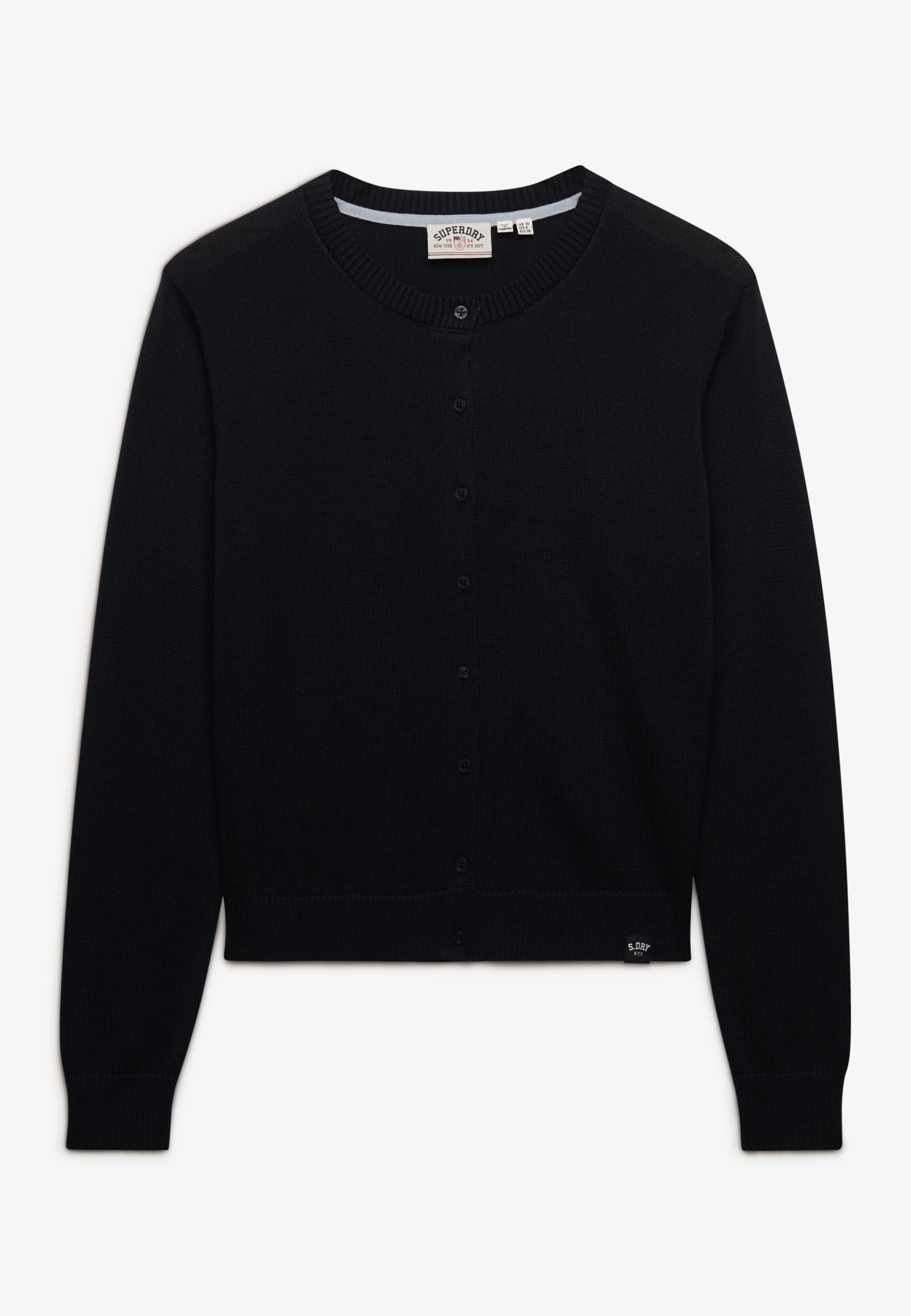Superdry Strickjacke »ESSENTIAL SLOUCHY CREW CARDI« Baumwollmischung