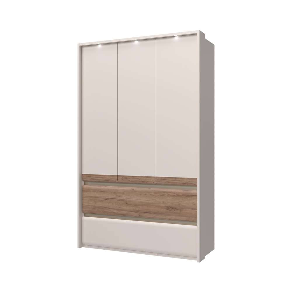 OTTO home Kleiderschrank »Invictus, UV lackiert, kratzfest, FSC-zertifiziert, grifflose Optik« abgerundete Schubladen aus MDF im Holzdekor, soft-close,  mit Beleuchtung und Passpartourahmen, hoher Schrank (226cm), 6 Breiten