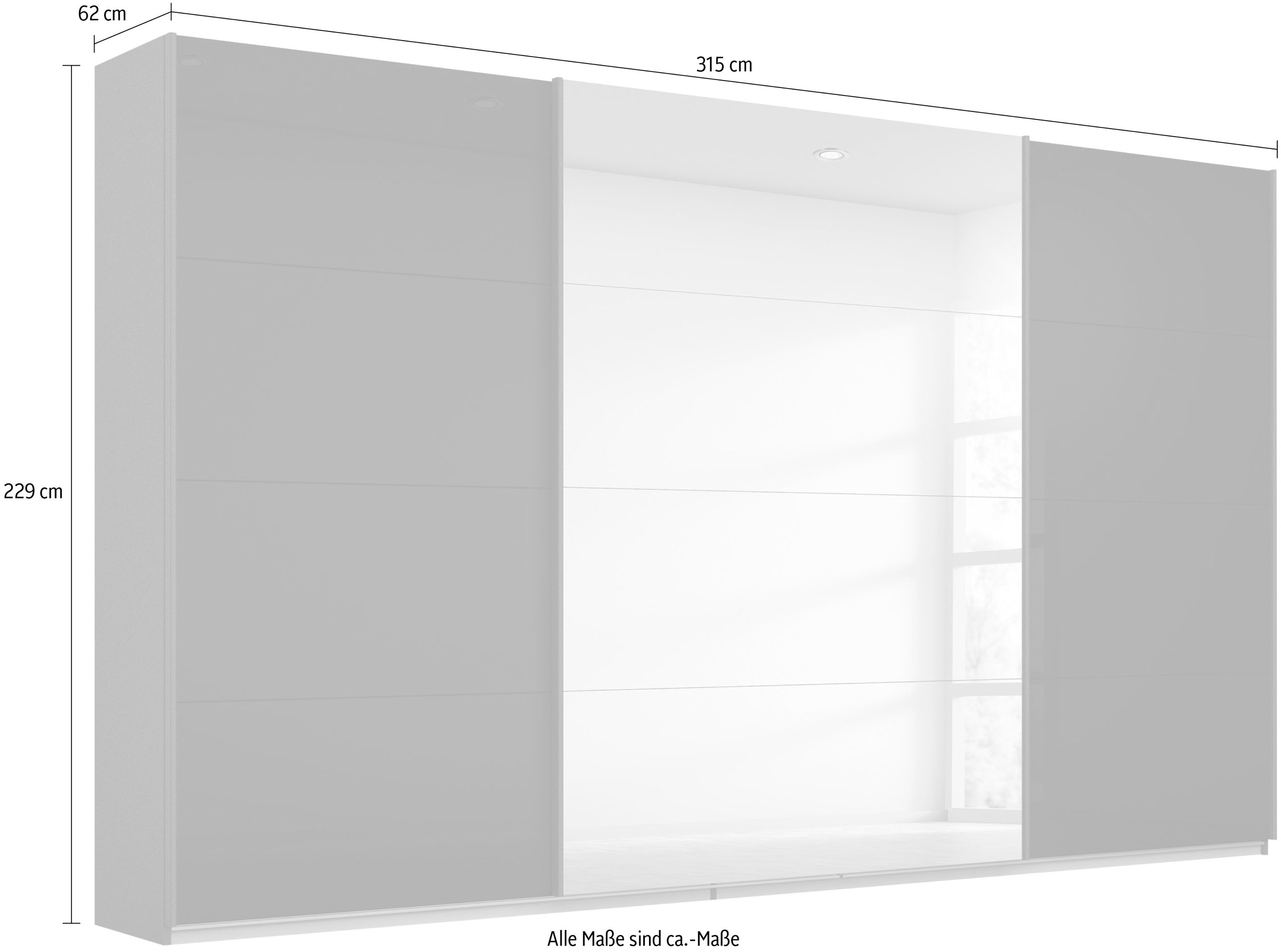 rauch Schwebetürenschrank mit inkl. Glasfront Spiegel, online Innenschubladen OTTO extra bei sowie 2 »Koluna«, Böden