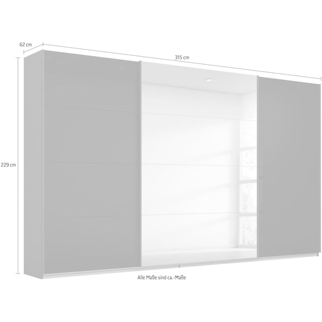 rauch Schwebetürenschrank »Koluna«, Glasfront mit Spiegel, inkl. 2  Innenschubladen sowie extra Böden online bei OTTO