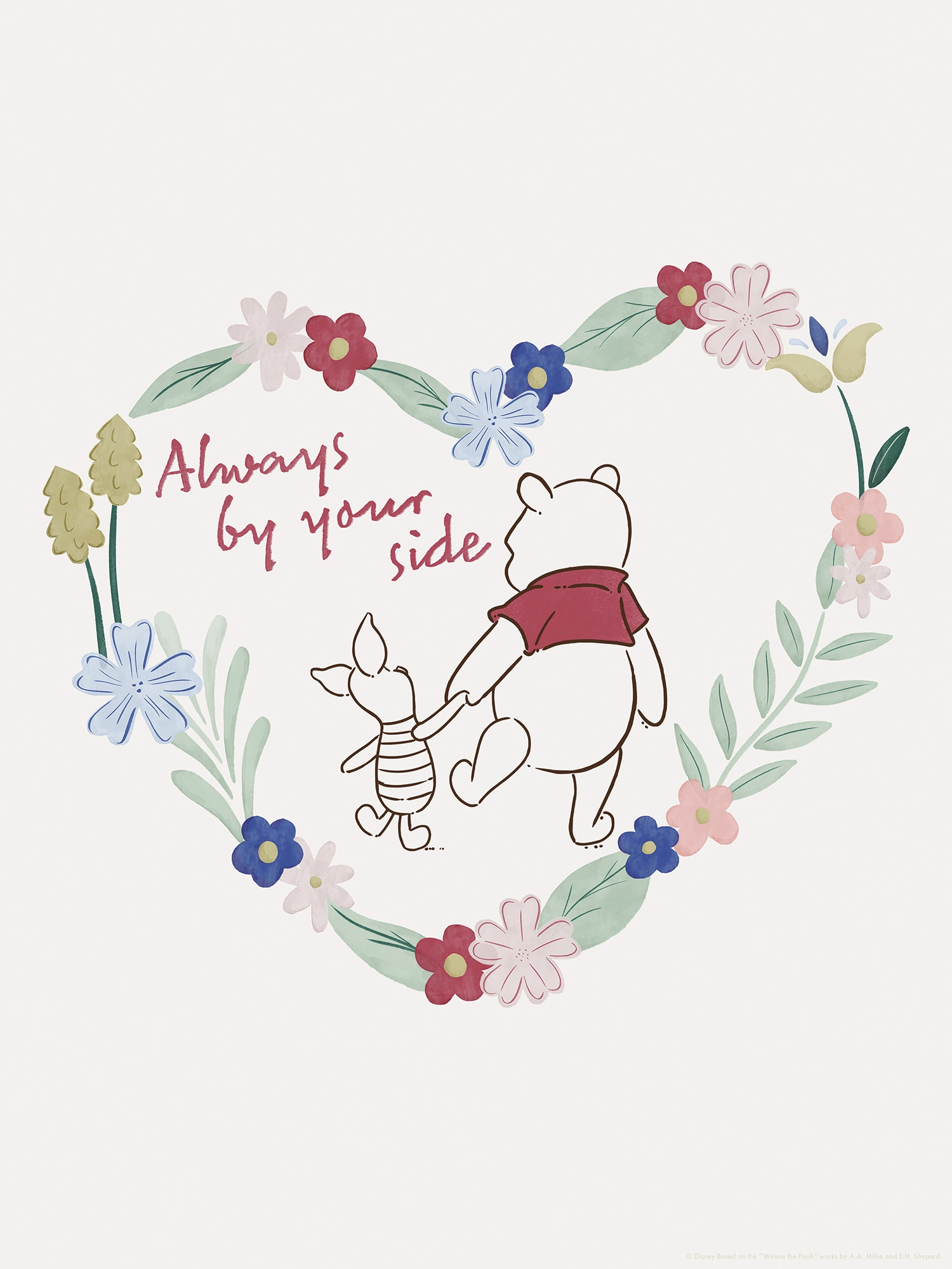 Komar Wandbild »Disney Winnie the Pooh Always by your Side«, Disney, (Set, 1 St.), 30 x 40 cm (Breite x Höhe) - Kinderzimmer, Dekoration