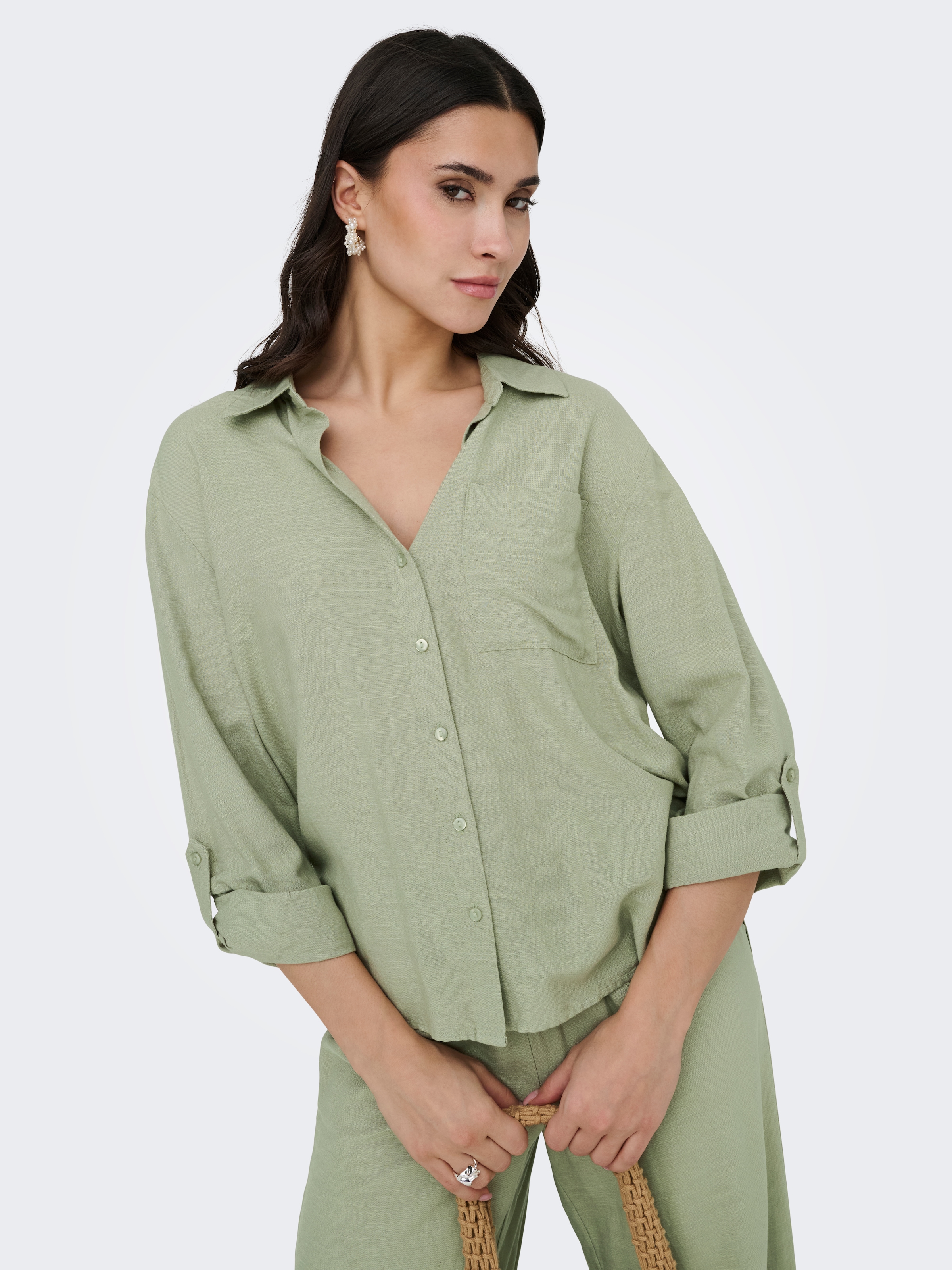 JDY Hemdbluse »JDYCAYA LINEN LOOSE L/S SHIRT WVN DIA« mit Leinen