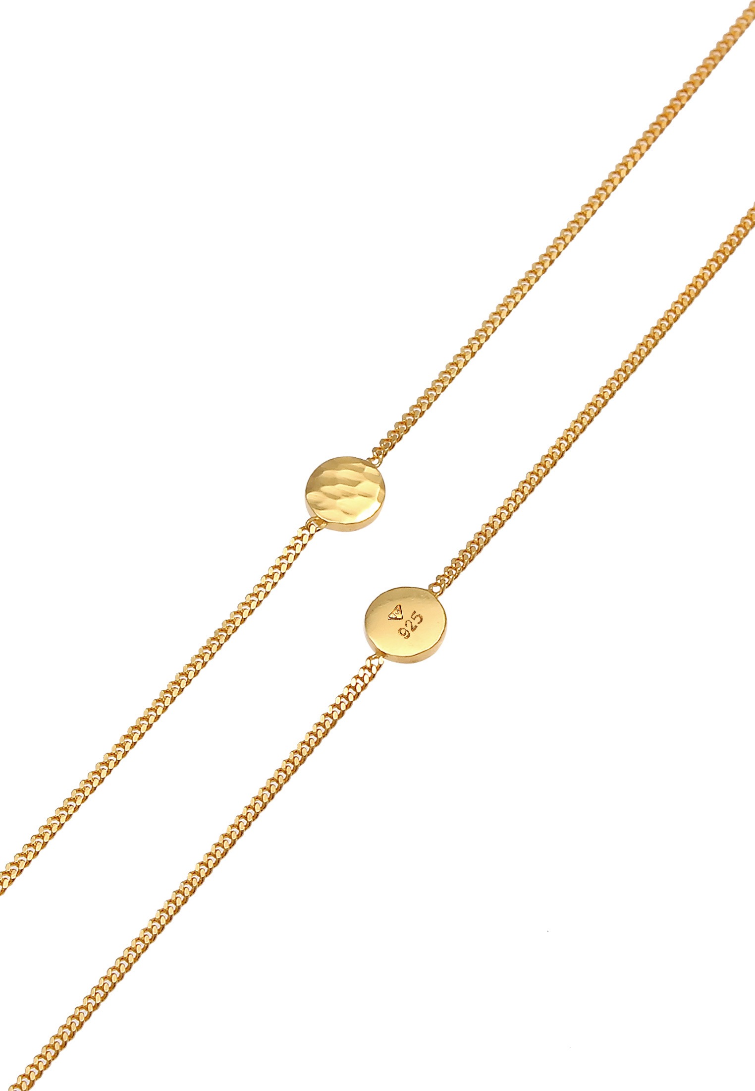 Elli Armketten Set »Armband Plättchen Disc Kreis Rund Set (2 tlg) 925 Silber«