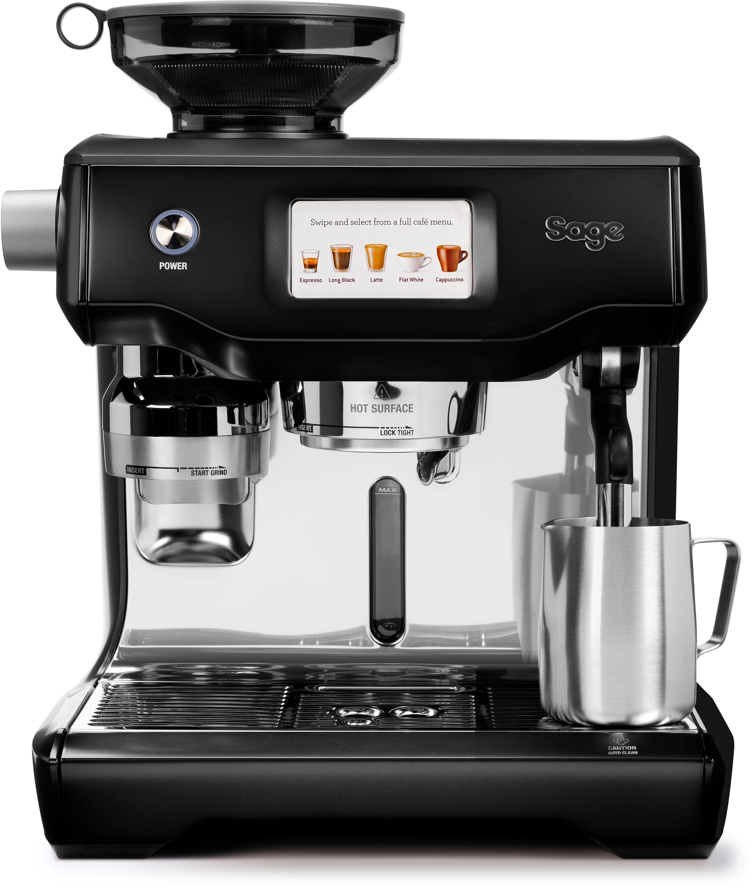 Sage Espressomaschine »the Oracle Touch SES990BST«, Siebträger, inkl. Milchkännchen