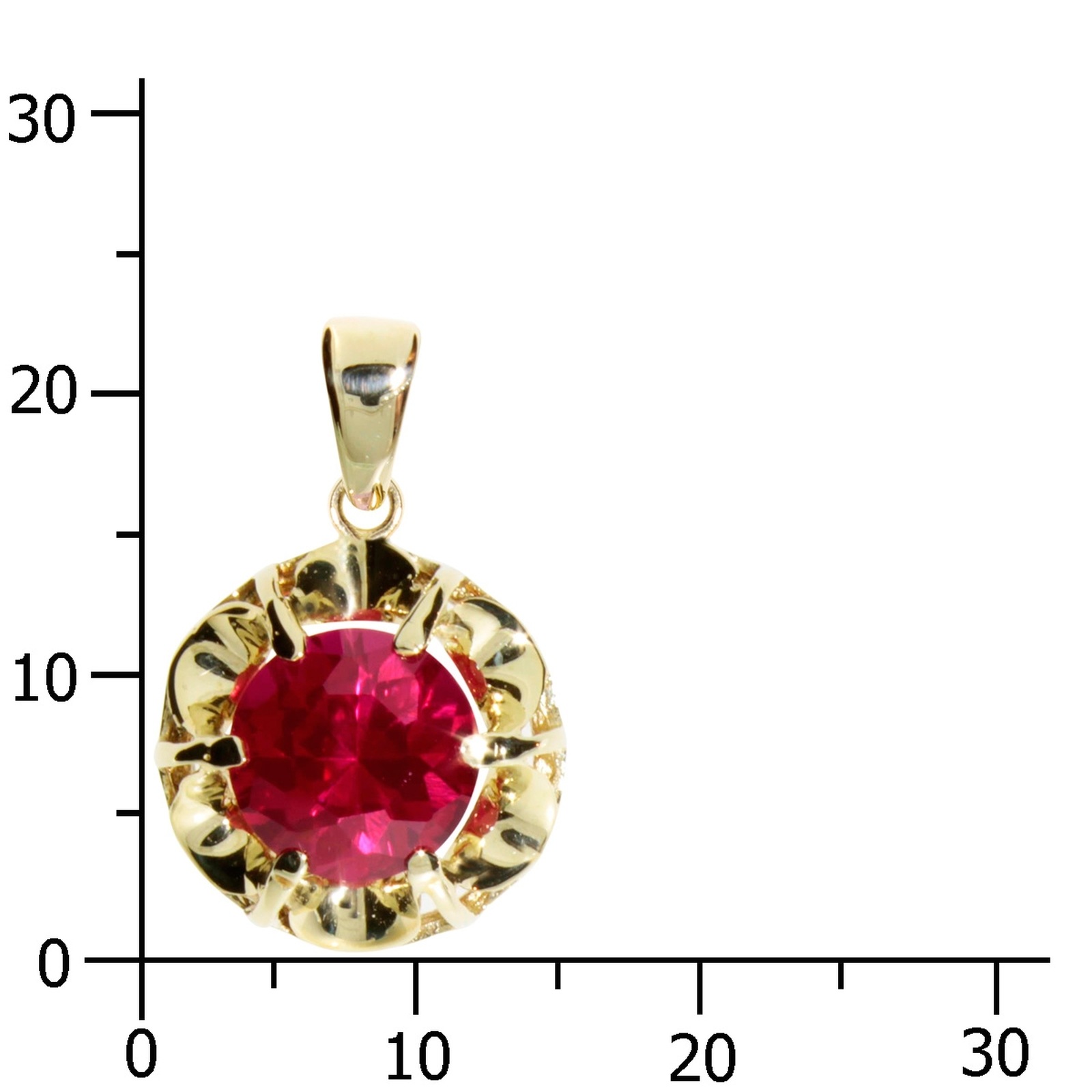 OSTSEE-SCHMUCK Kettenanhänger »- Pia 9 mm - Gold 333/000 - sy. Rubin«