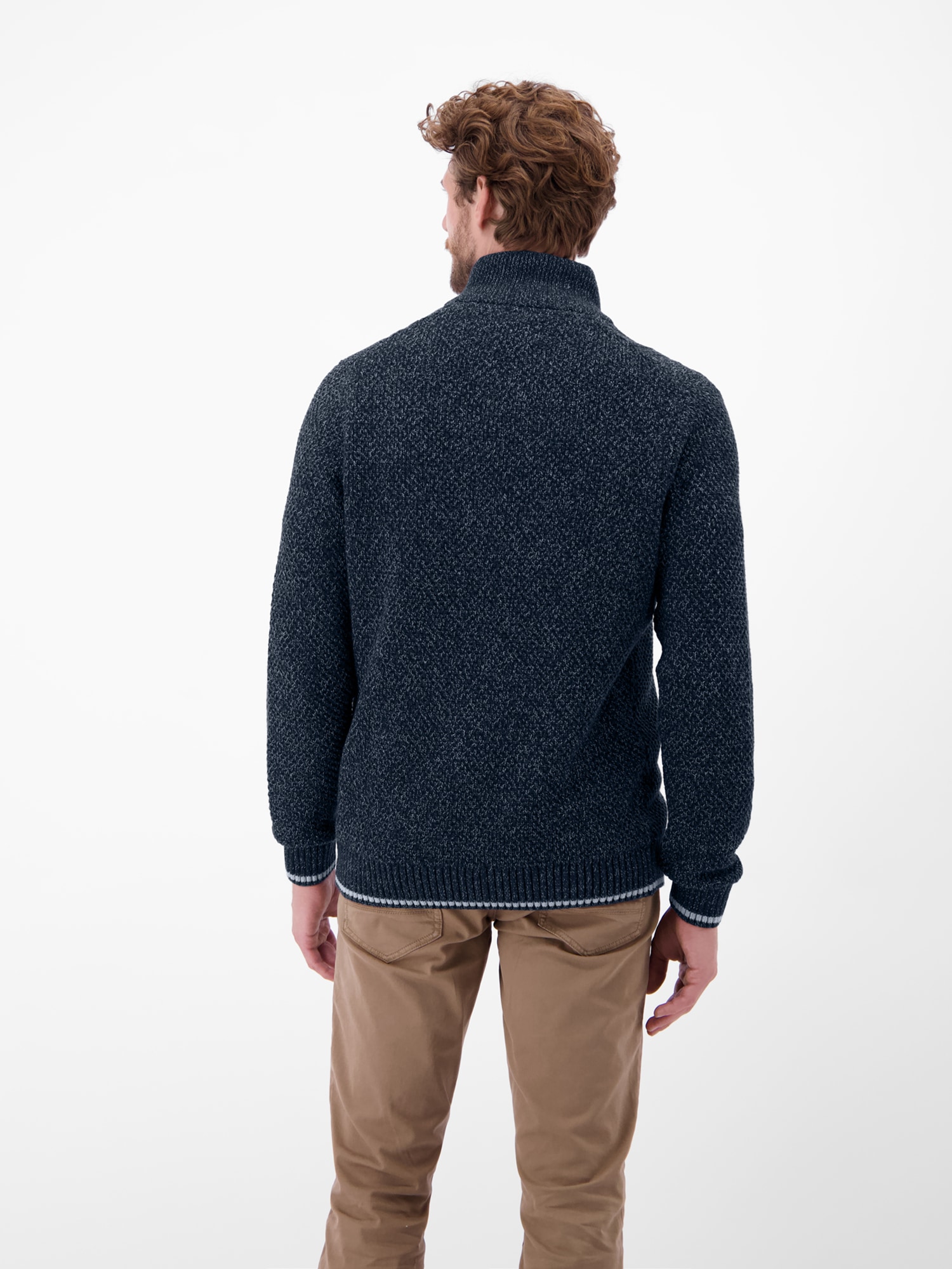 LERROS Strickpullover »Strickpullover mit Zopfmuster und Troyerkragen«