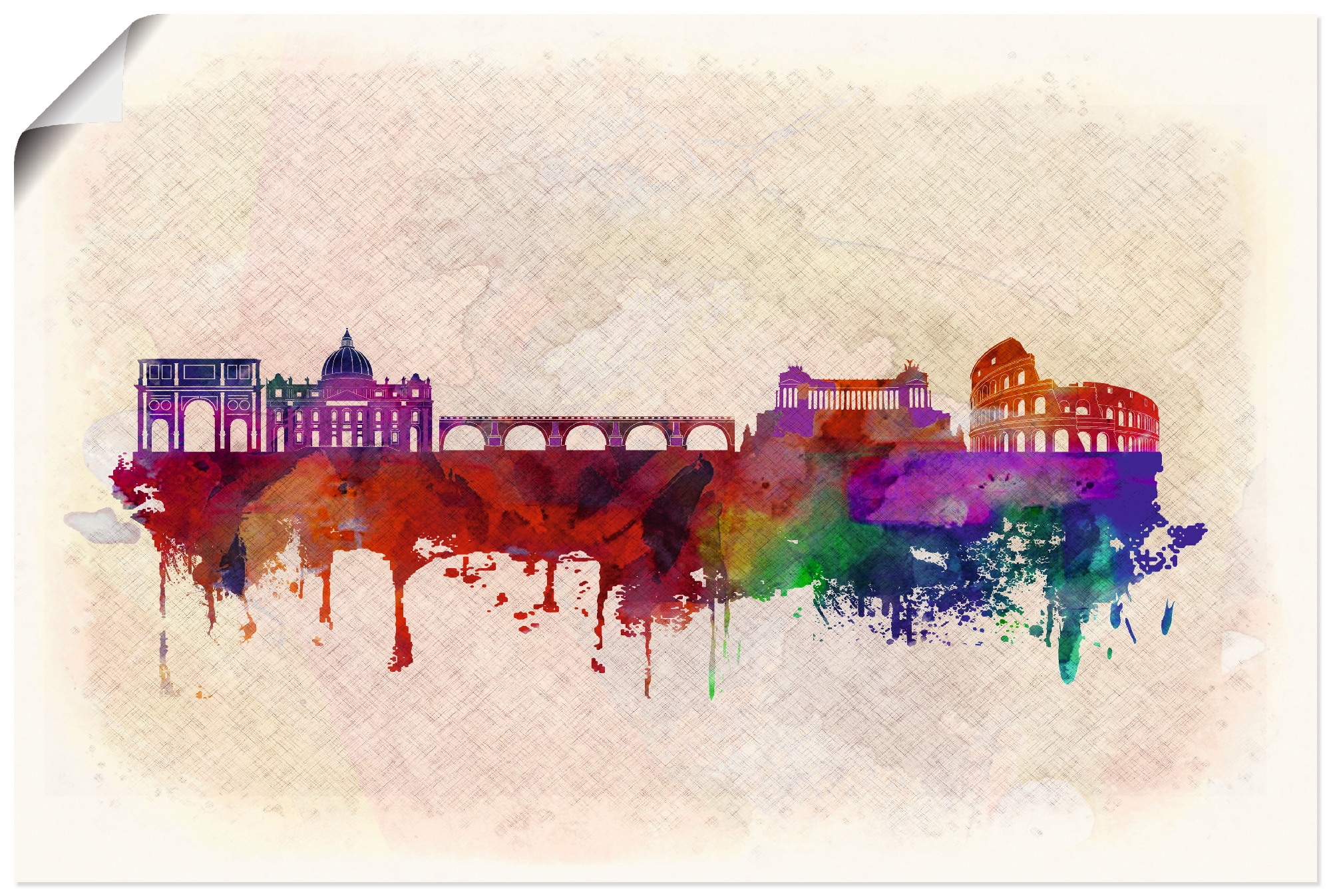 Artland Wandbild »Rom Italien Skyline«, Italien, (1 St.), als Alubild,  Leinwandbild, Wandaufkleber oder Poster in versch. Größen bei OTTO