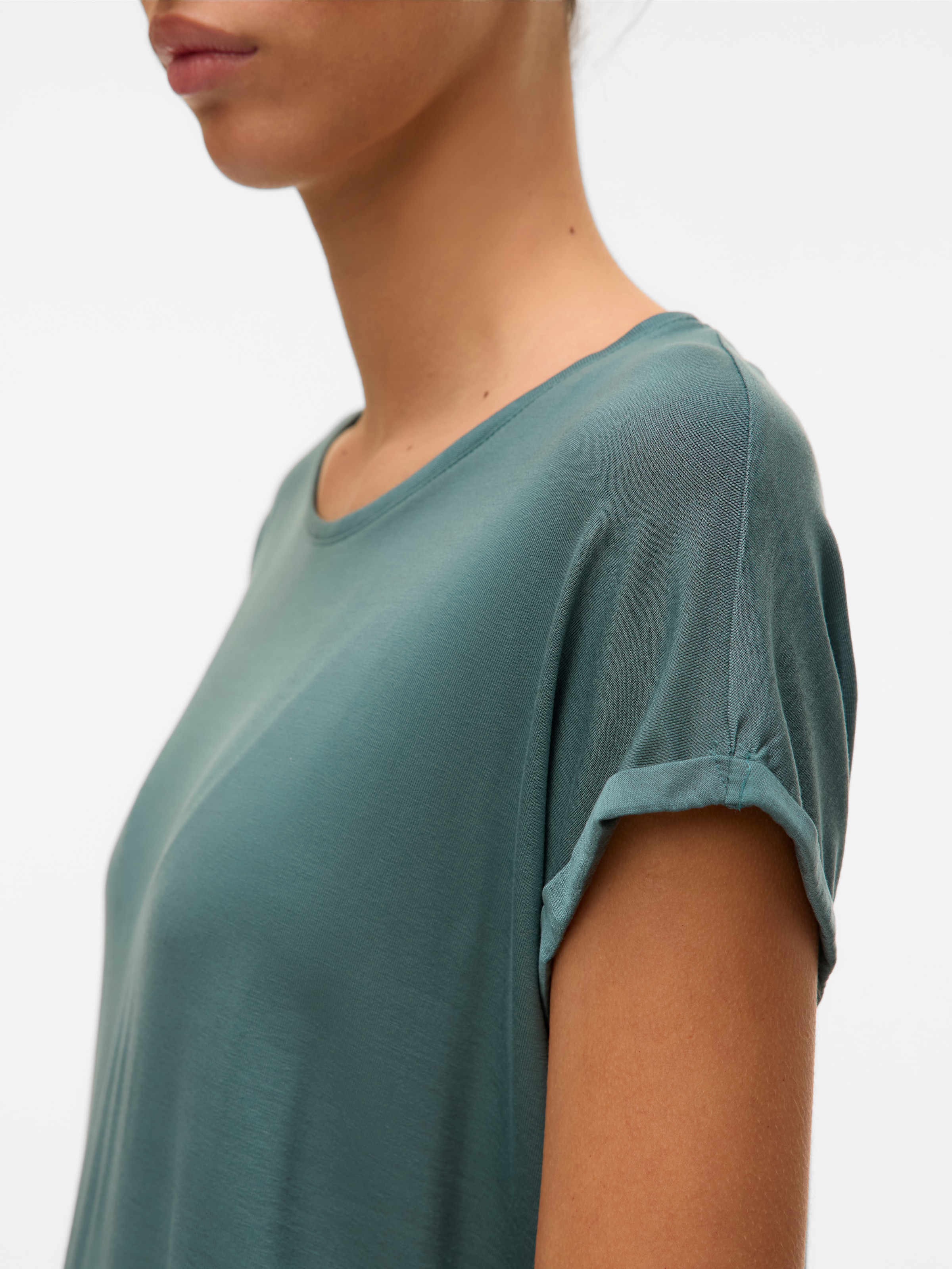 Vero Moda Rundhalsshirt »VMAVA PLAIN SS TOP GAJRS NOOS«