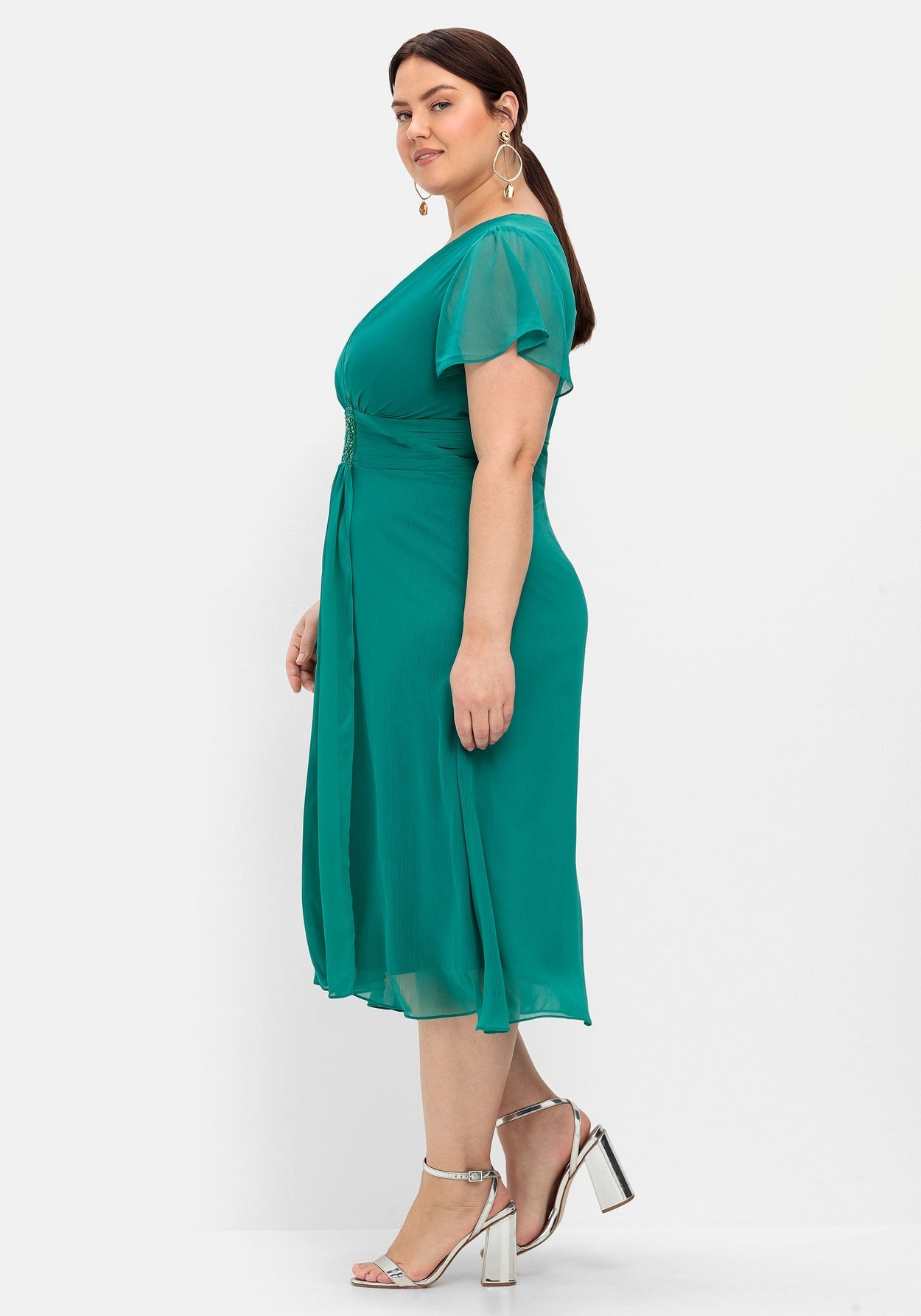 Sheego Abendkleid »Abendkleid mit Alloverdruck«, mit Alloverdruck