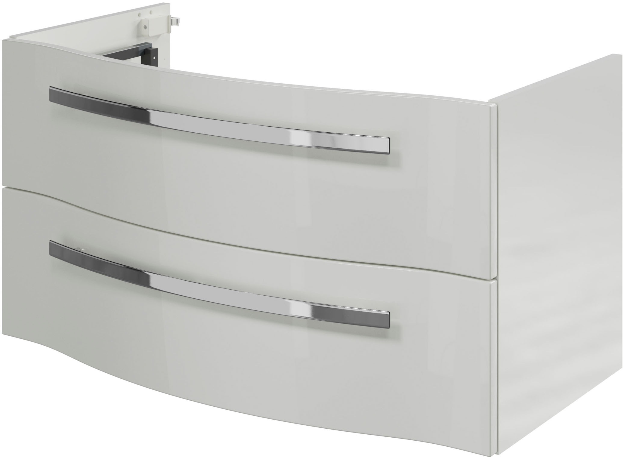 Saphir Badmöbel-Set »Serie 4005, vormontiert, Glaswaschbecken, Spiegelschrank«, (Set, 5 St.), Badezimmer-Set mit Unterschrank, Midischrank, inkl. Türdämpfer