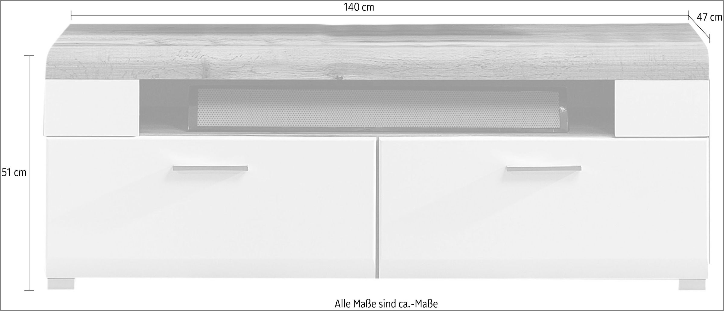 Innostyle TV-Schrank »FUN PLUS, TOPSELLER!«, (TV-Schrank), Maße: 140 x 51 x 47 cm (B/H/T), Softclose-Schubladen