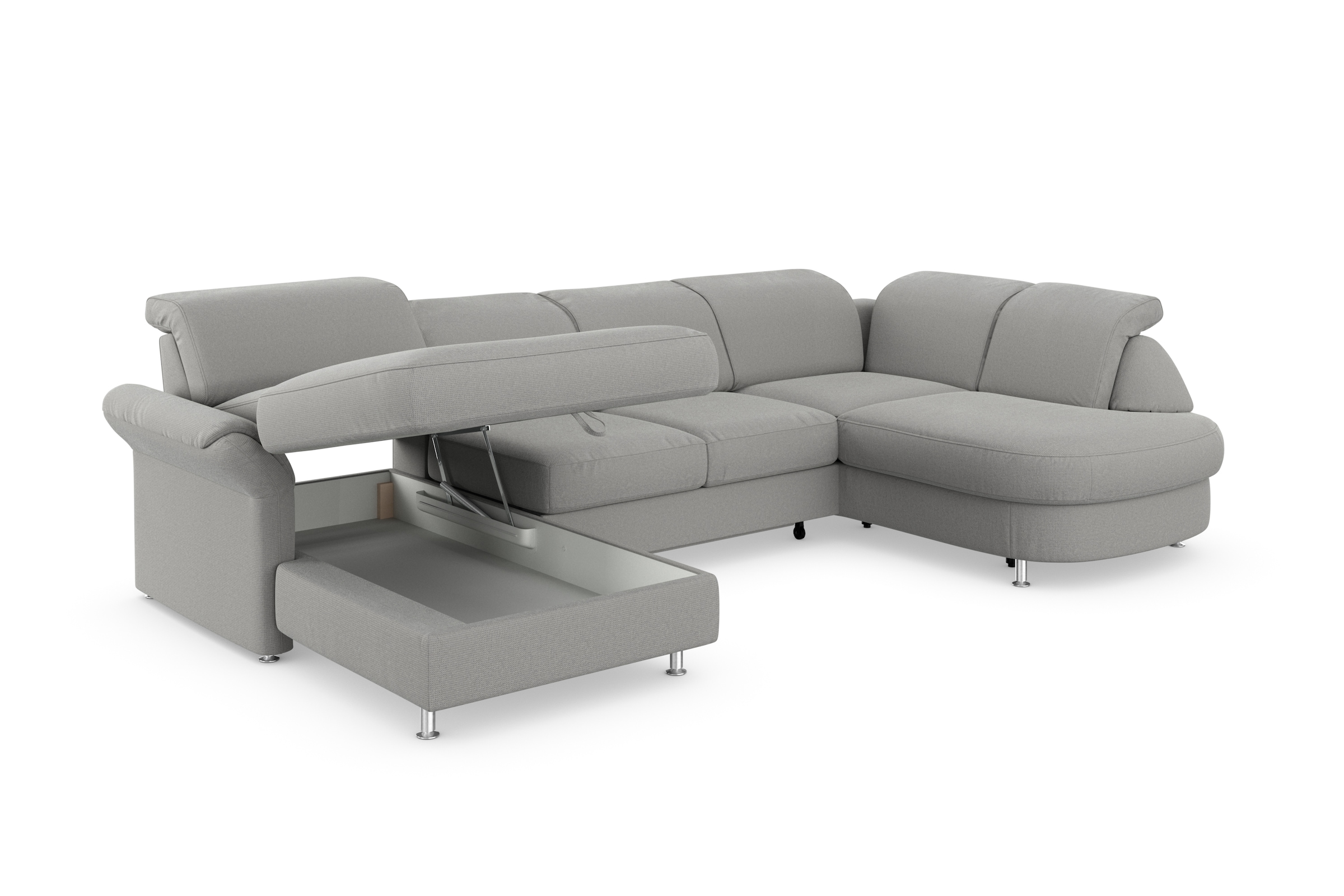 sit&more Wohnlandschaft »Apulia U-Form«, wahlweise Bettfunktion, Bettkasten und Kopf- und Armteilverstellung