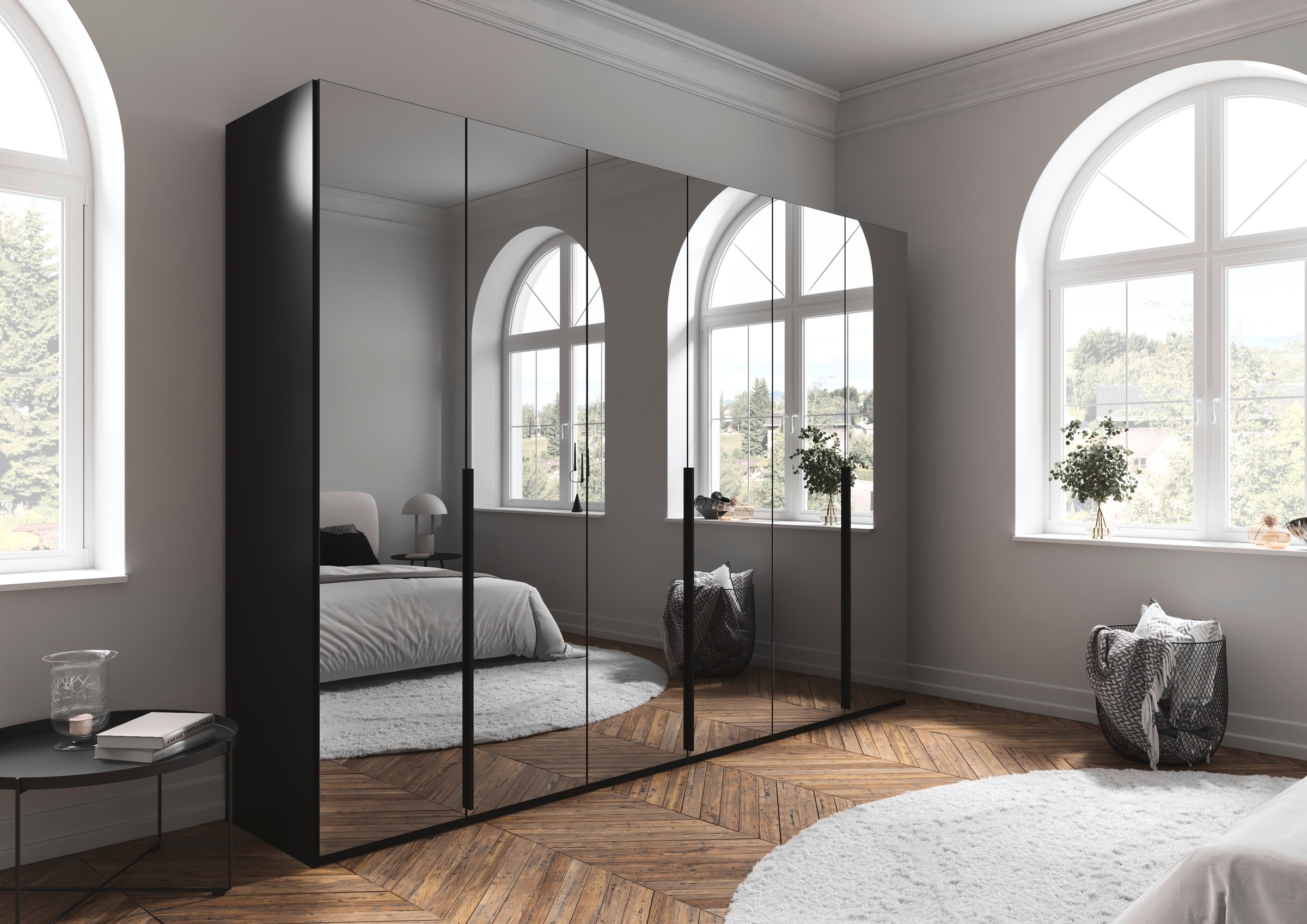 LeGer Home by Lena Gercke Kleiderschrank »Schrank Garderobe Ankleide Schlafzimmer Flur Serina«, (in 3 verschiedenen Ausstattungen BASIC/CLASSIC/PREMIUM), in 6 Breiten (101 - 401 cm) mit Front Glas oder Dekor MADE IN GERMANY