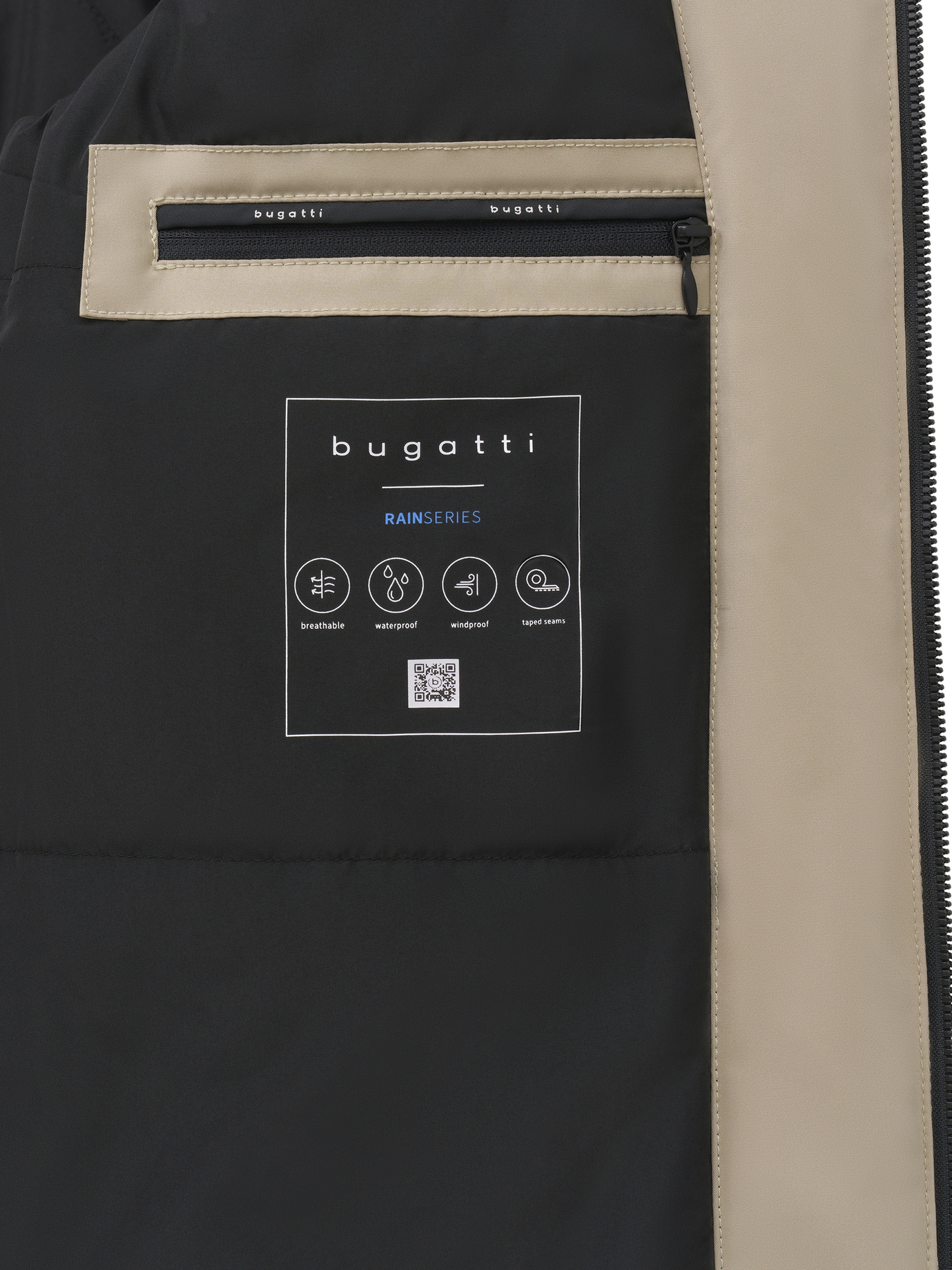 bugatti Kurzjacke »Regular Fit« mit Kapuze Regular Fit Sorona Stehkragen Kapuze