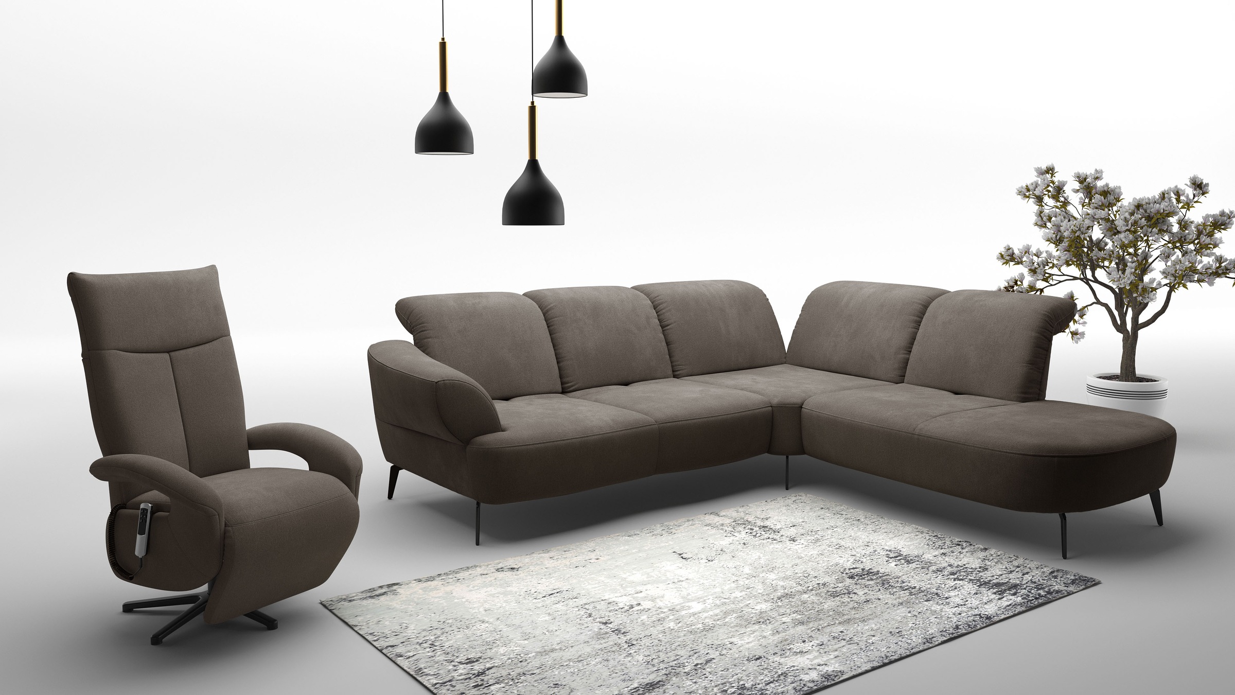 sit&more Ecksofa »Dance, L-Form, inkl. Sitztiefenverstellung«, inkl. Click&Seat, optional mit Kopfteilverstellung