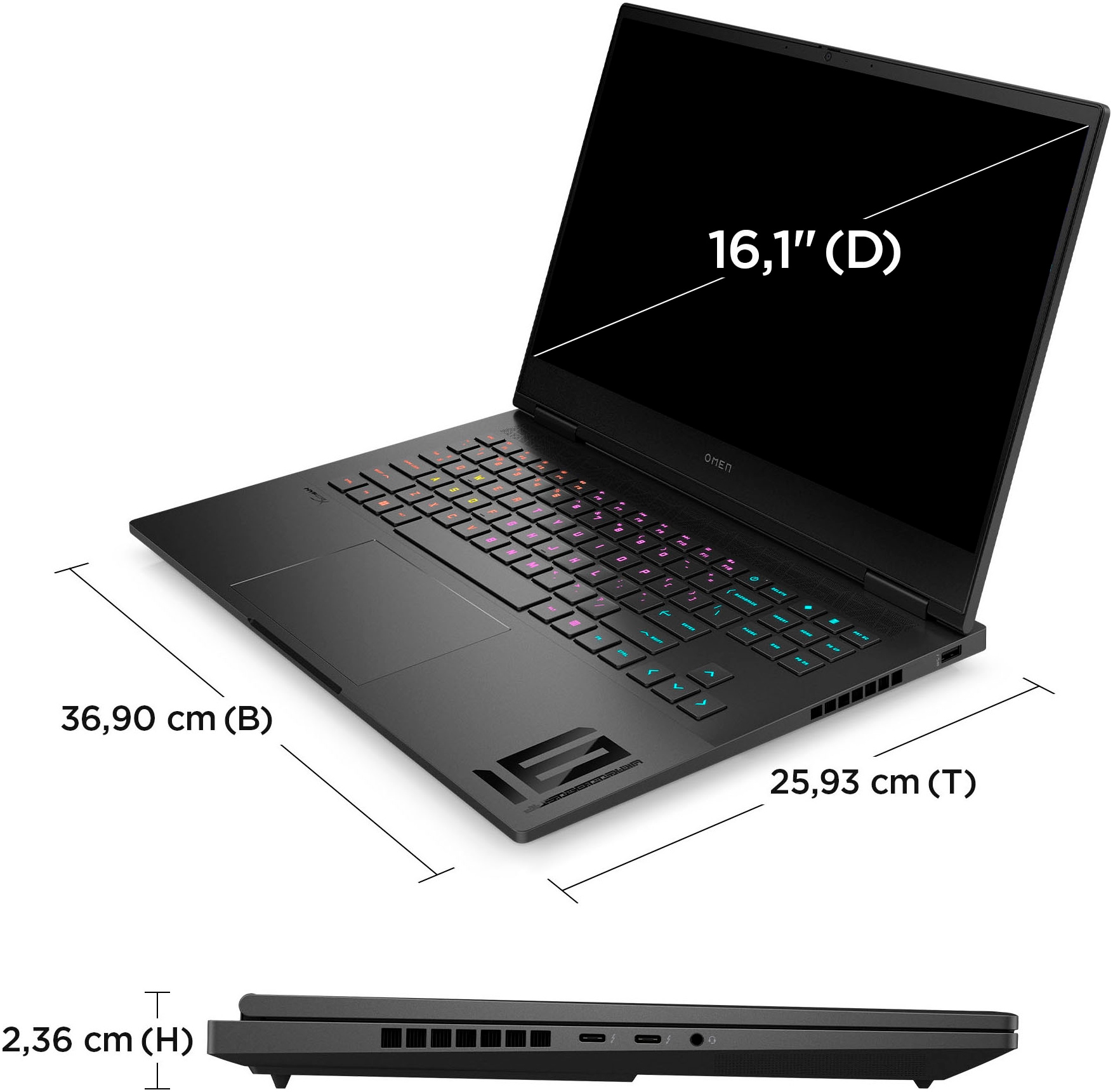 HP Gaming-Notebook »OMEN 16-wf1286ng«, 40,89 cm, / 16,1 Zoll, Intel, Core i9, GeForce RTX 4080, 1000 GB SSD
