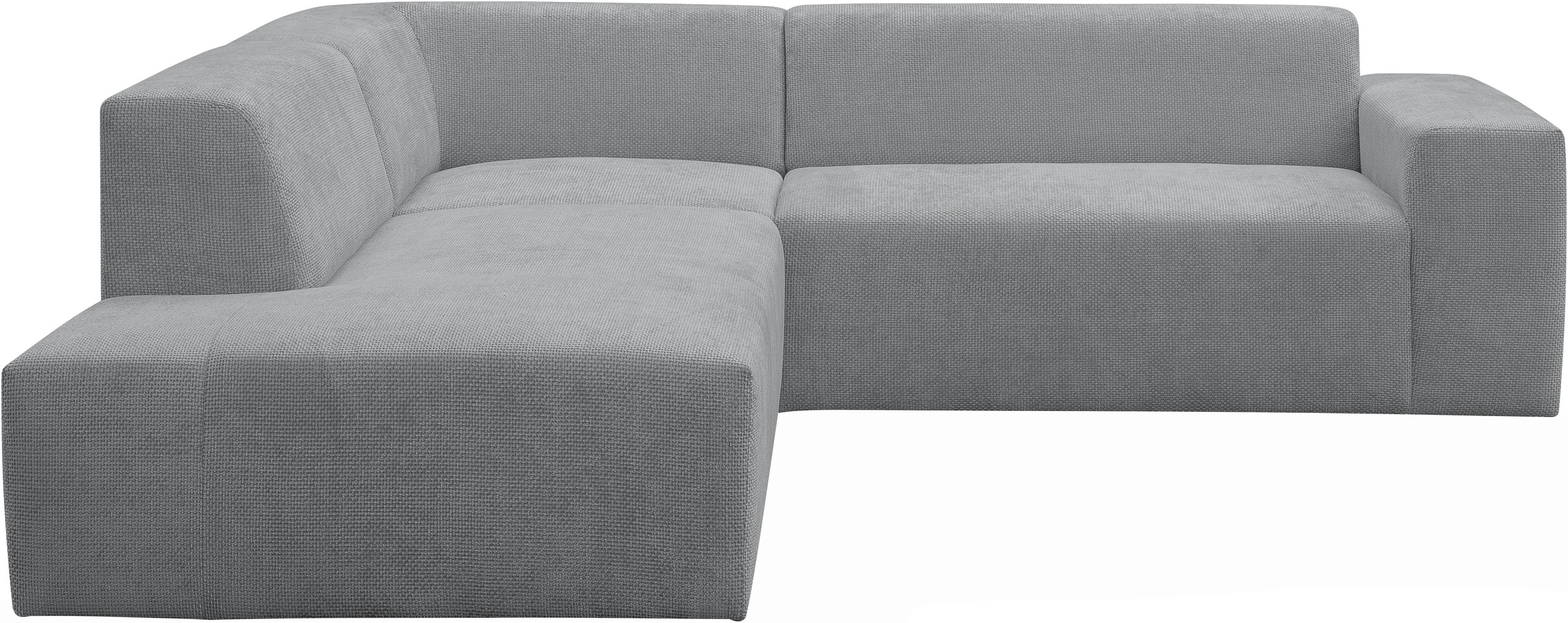WERK2 Ecksofa »Zeus-M, tolles Sofa mit schönen Details, L-Form«, Curvy Trend Garnitur, urbane Optik, komfortable Wellenunterfederung
