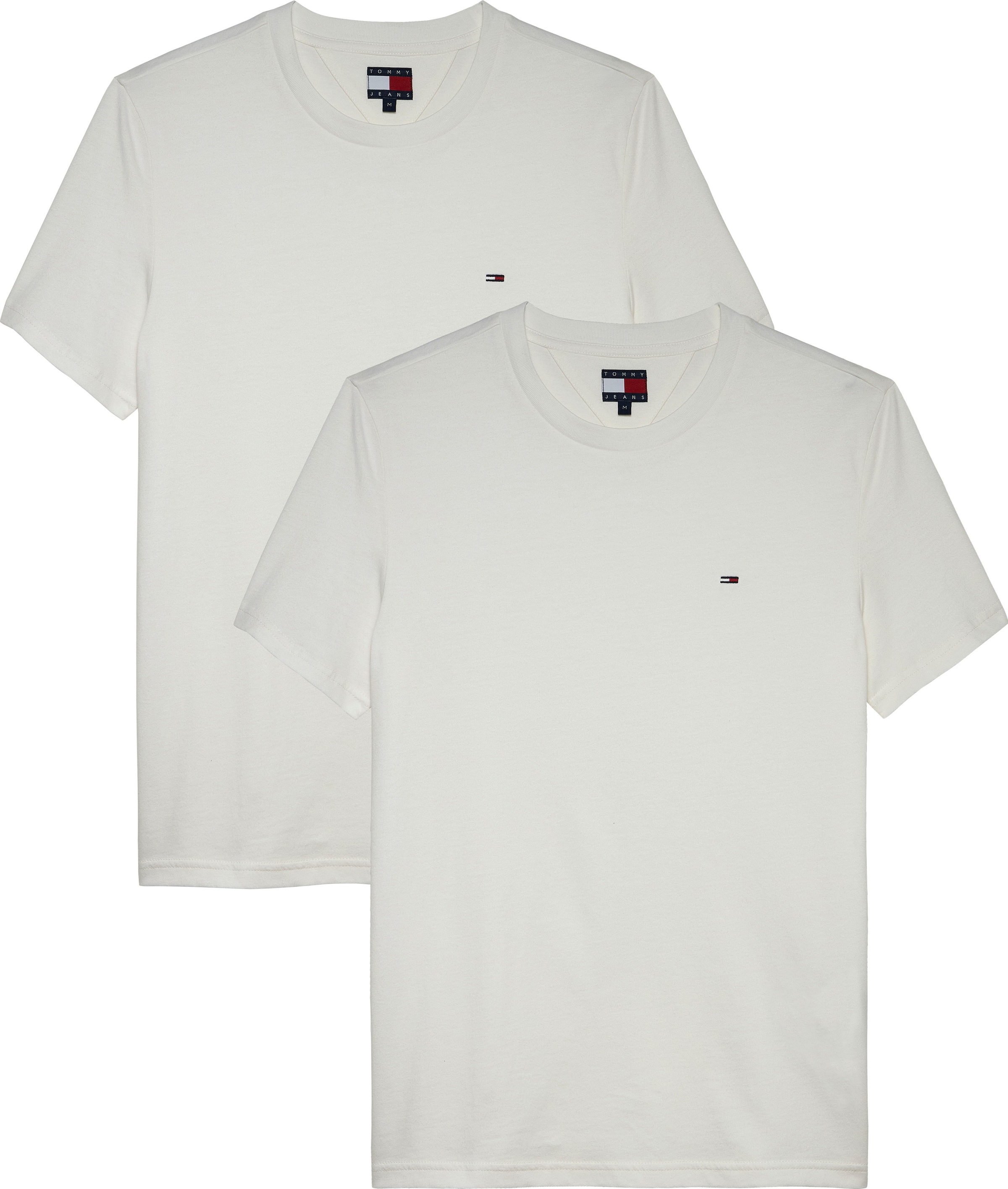 Tommy Jeans Rundhalsshirt »TJM XSLIM 2PACK JERSEY TEE EXT« Packung, 2er-Pack,  Logostickerei, 2Pack