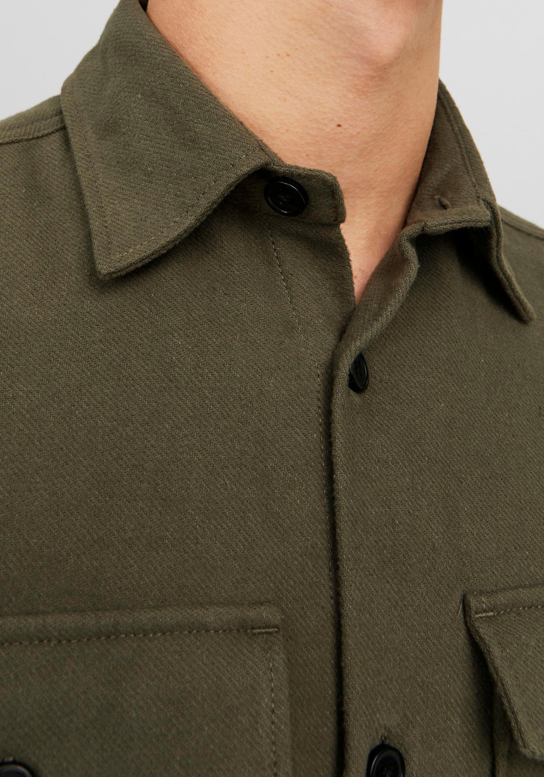 Jack & Jones Langarmhemd »JPRROY SOLID OVERSHIRT L/S SN«