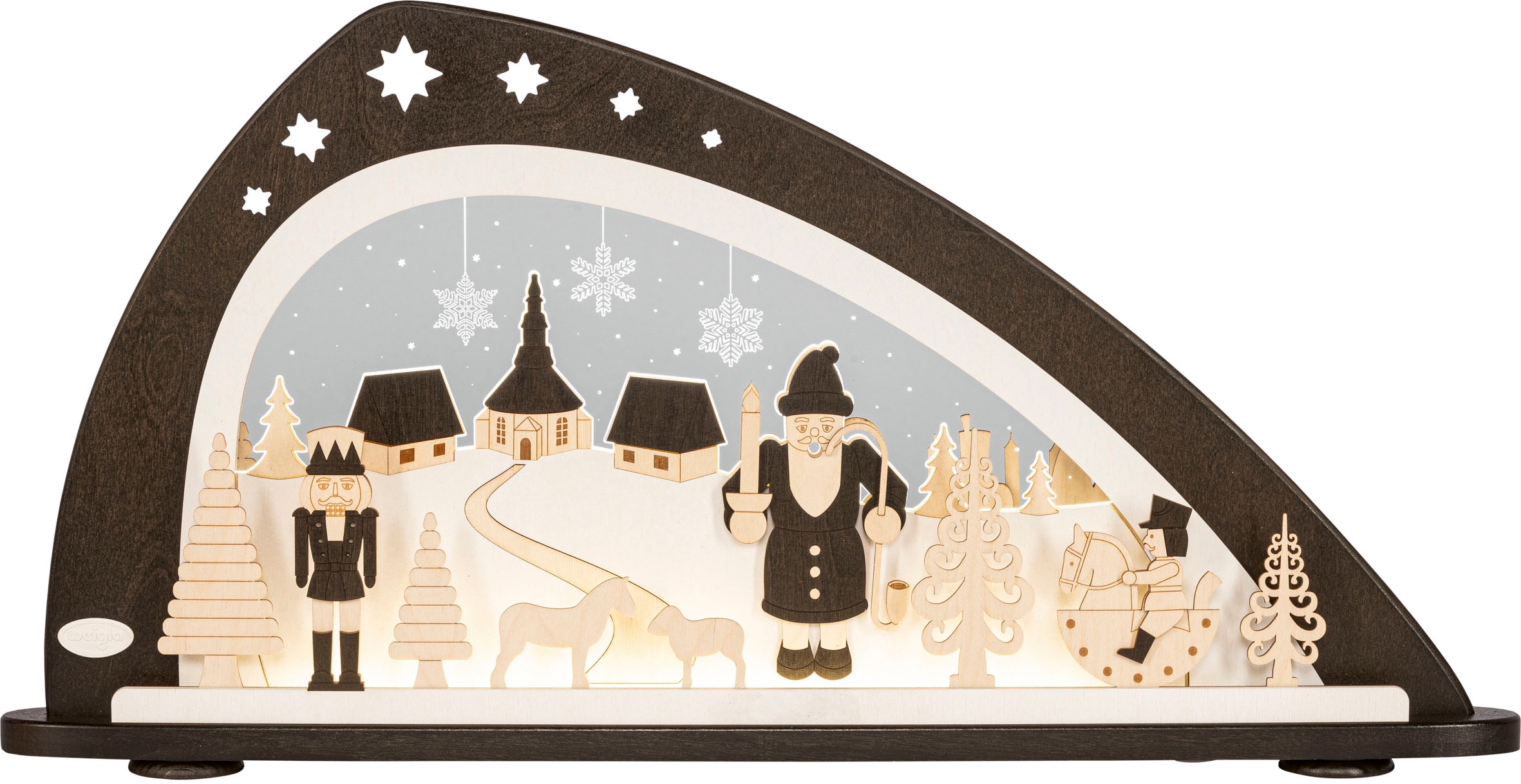Weigla LED Schwibbogen »Original erzgebirgische Weihnacht, Höhe ca. 33,8  cm«, Weihnachtsdeko aus dem Erzgebirge, Deko fürs Fenster, aus Holz im OTTO  Online Shop
