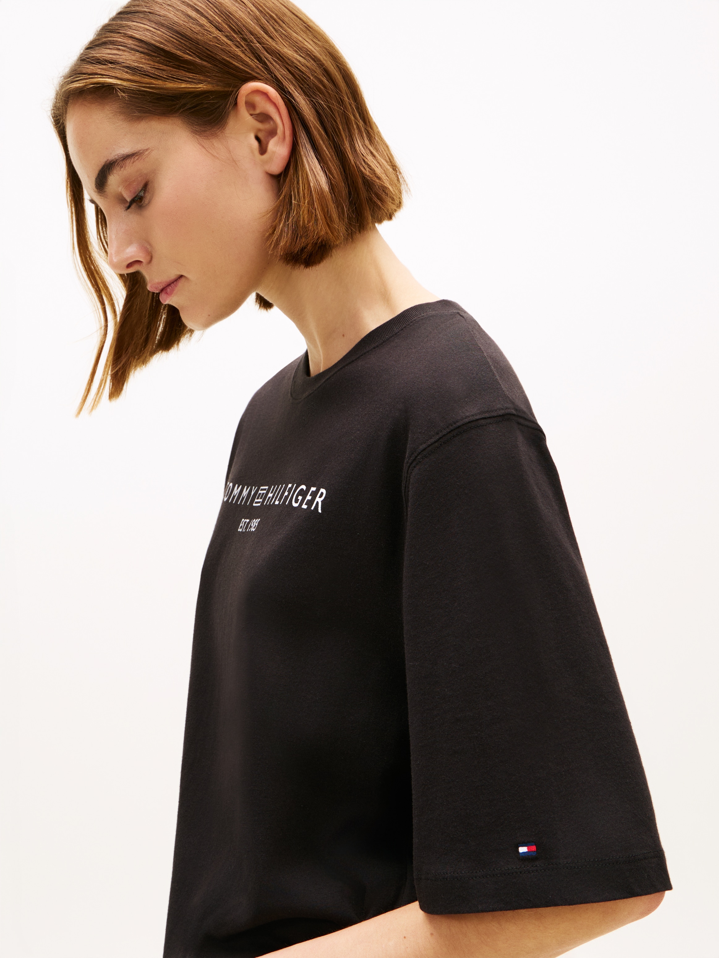 Tommy Hilfiger Langarmshirt »CORP LOGO TRAPEZE C-NK TEE«