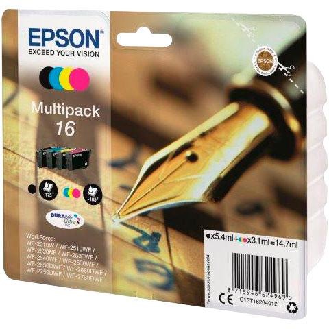 Epson Tintenpatrone »Multipack 16, T1626, original Kombi-Pack (bl+c/m/y) C13T16264012«