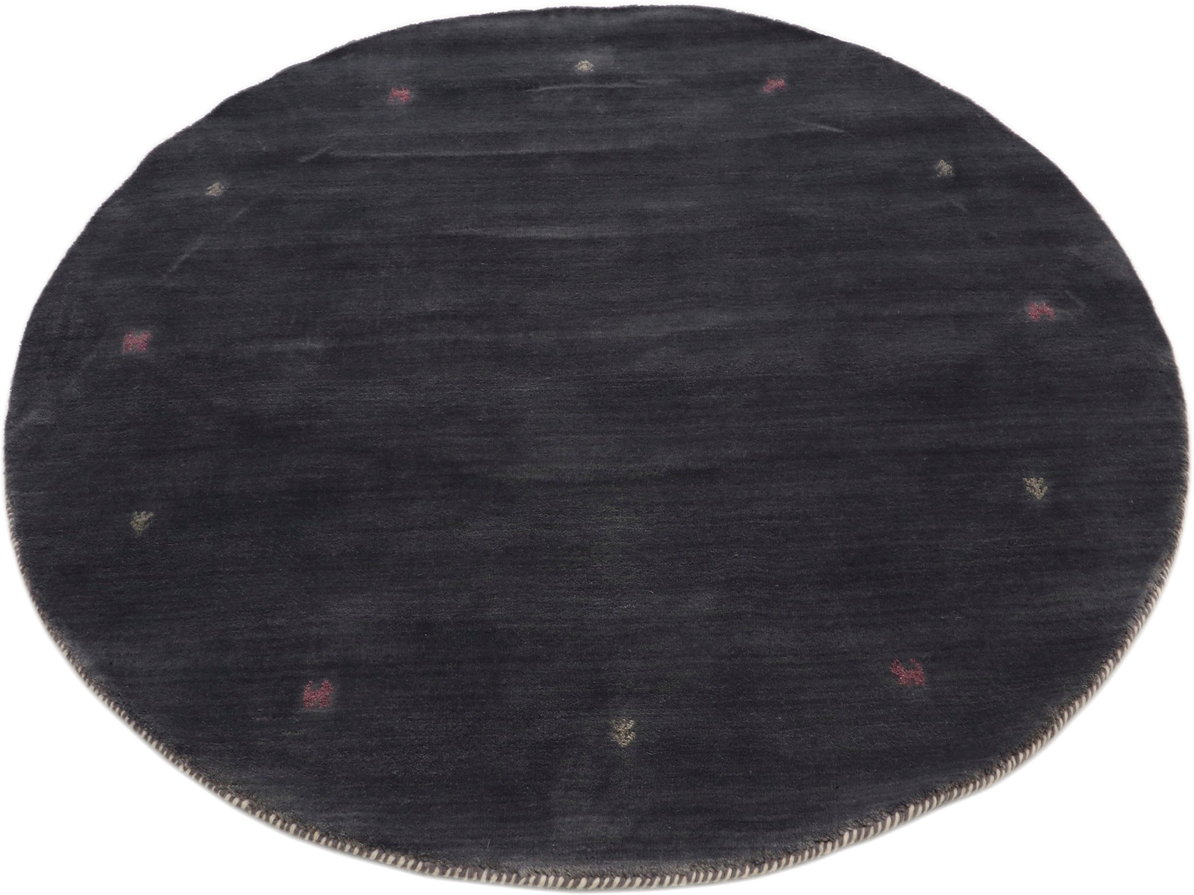 carpetfine Wollteppich »Gabbeh Uni«, rund, 15 mm Höhe, reine Wolle handgewebt, Gabbeh Tiermotiv warmes Raumklima viele Größen