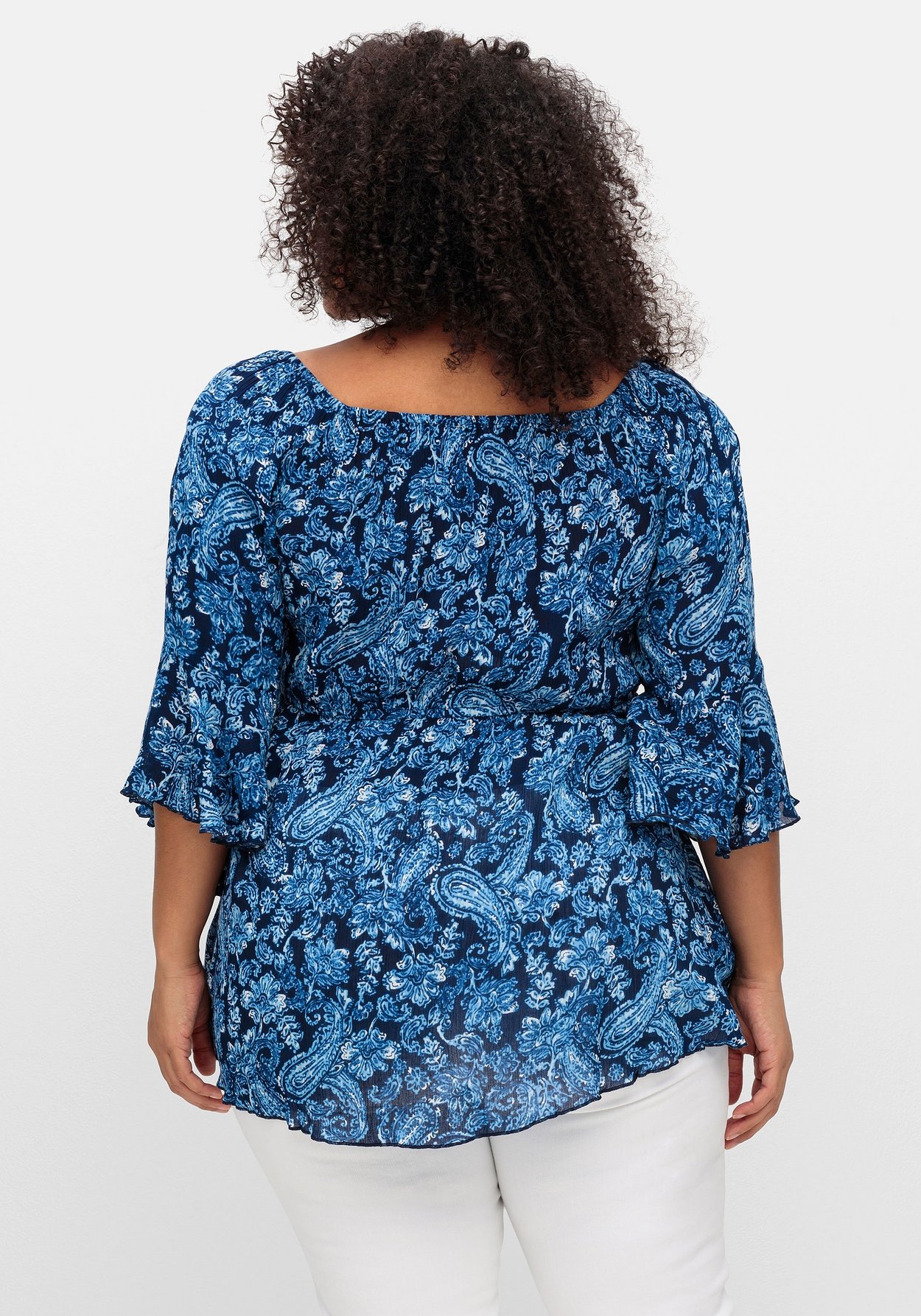 Sheego Tunika »Tunika mit Blumenprint und Volantärmeln«