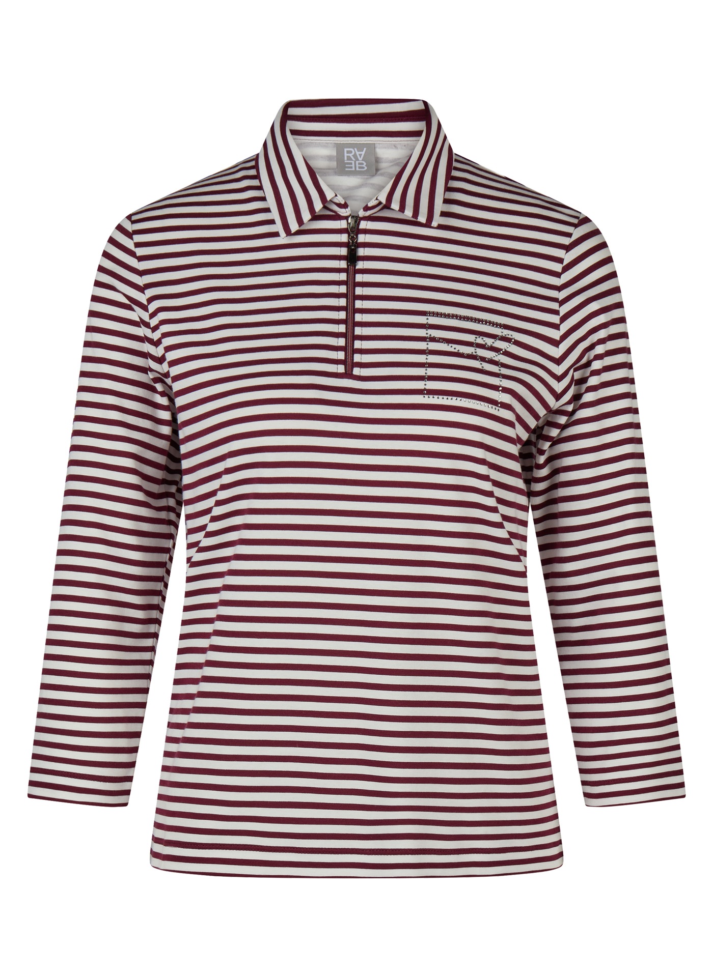 Rabe 3/4-Arm-Shirt mit Hemdkragen und Reißverschluss