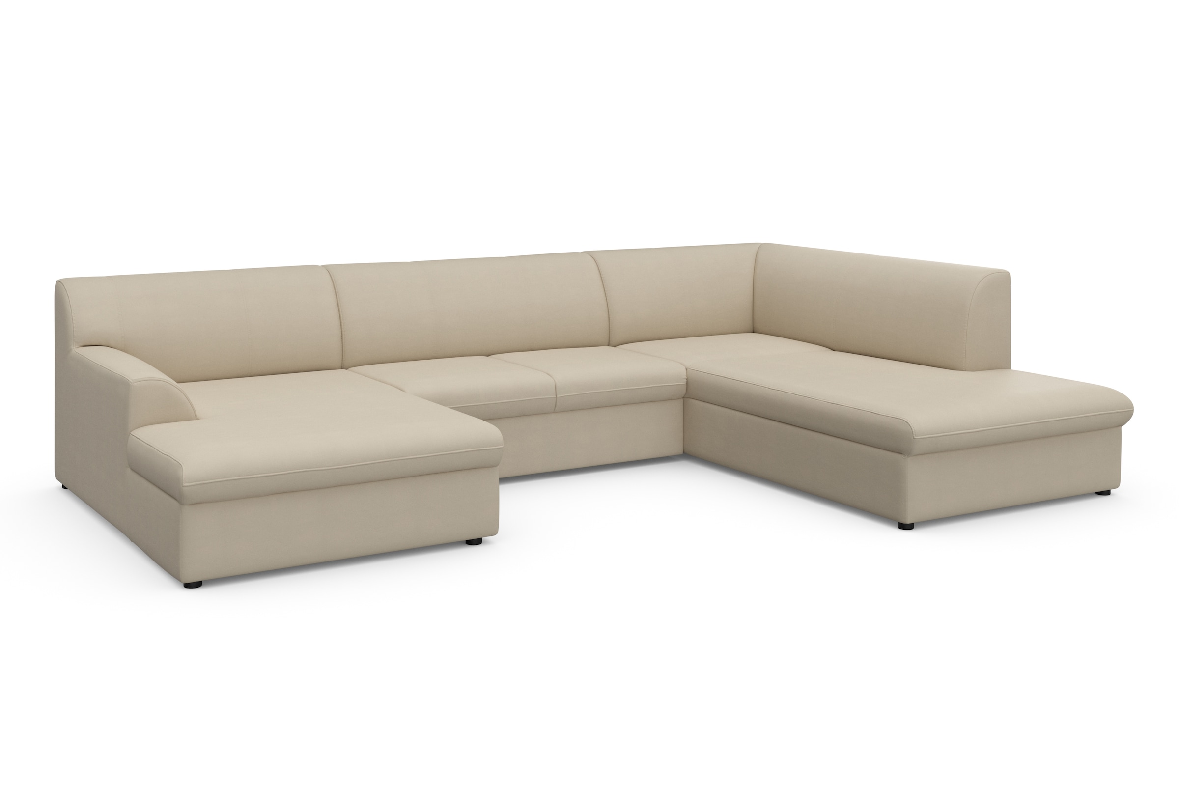 DOMO collection Wohnlandschaft »Topper, elegant und zeitlos, komfortabel, U-Form«, wahlweise mit Bettfunktion