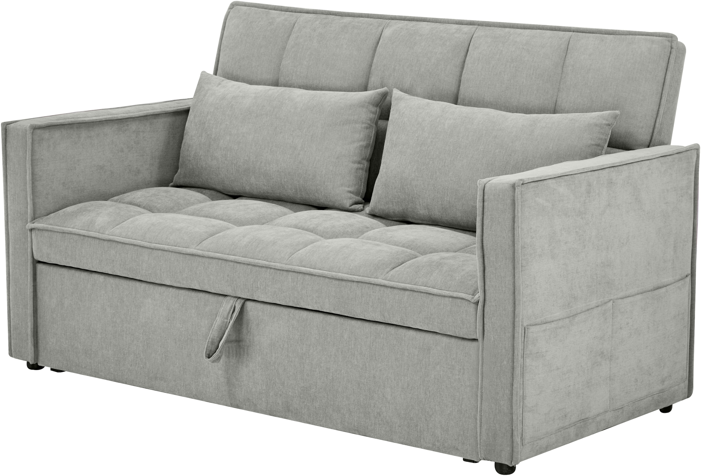 OTTO home Schlafsofa »STEFFO, 159 cm, 2-Sitzer, mit verstellbarer Rückenlehne« Klappmechanismus, Feinstruktur-Bezug, natürliche Farben