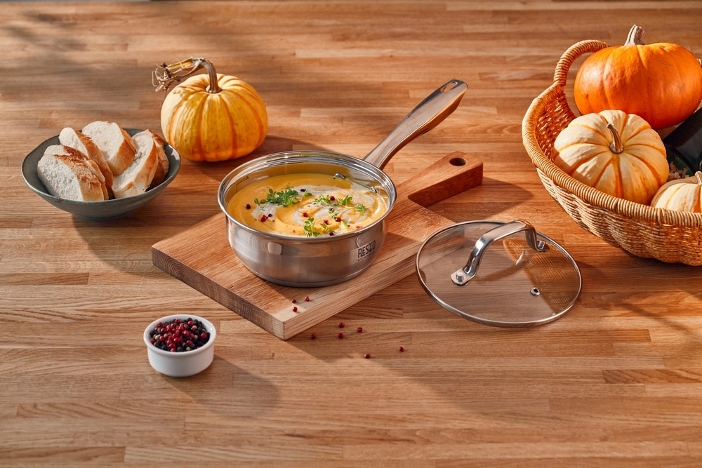 RESTO Kitchenware Kasserolle »Libra, Soßentopf 1,4 l, energiesparend und spülmaschinenfest« 2 Stk. tlg. Edelstahl 18/10