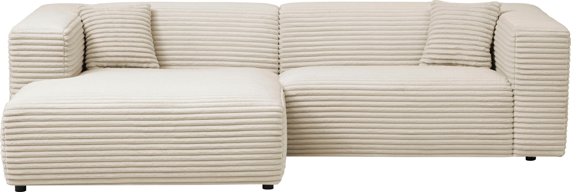 andas Ecksofa »BAKELS, L-Form in Cord oder Boucle-Stoff, moderne Couch«, wahlweise Recamiere rechts/links, bequemer Sitzkomfort