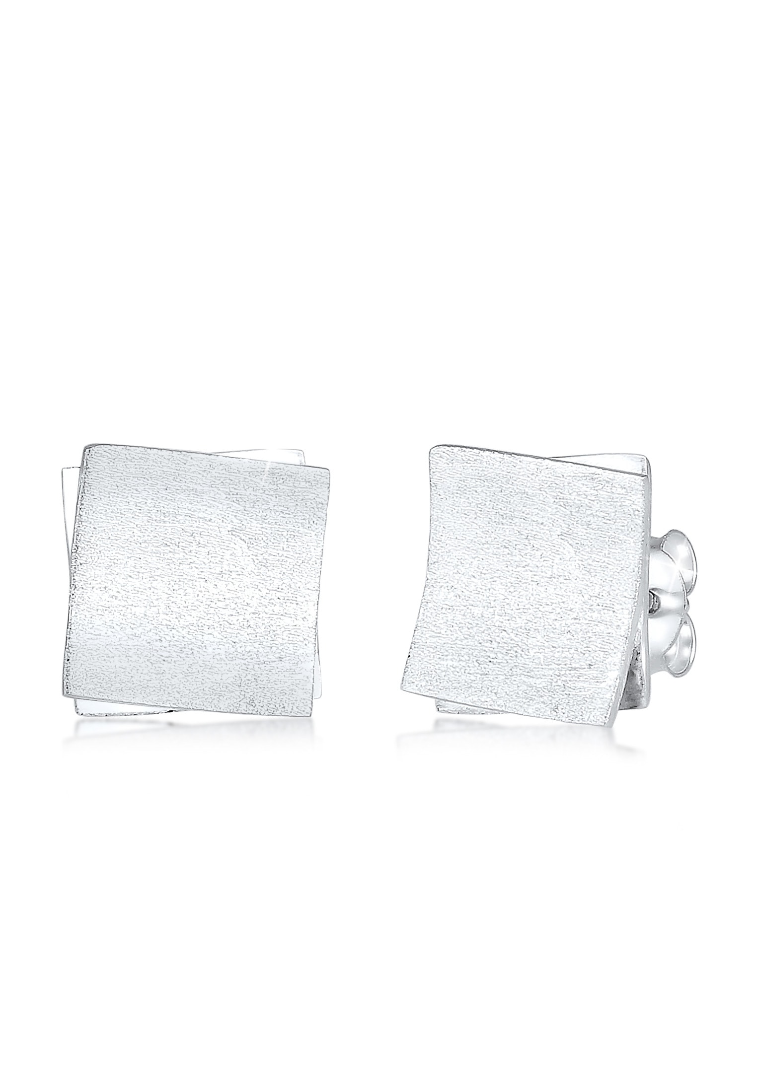 Nenalina Paar Ohrstecker »Stecker Viereck Eckig Geo Look Matt 925 Silber«