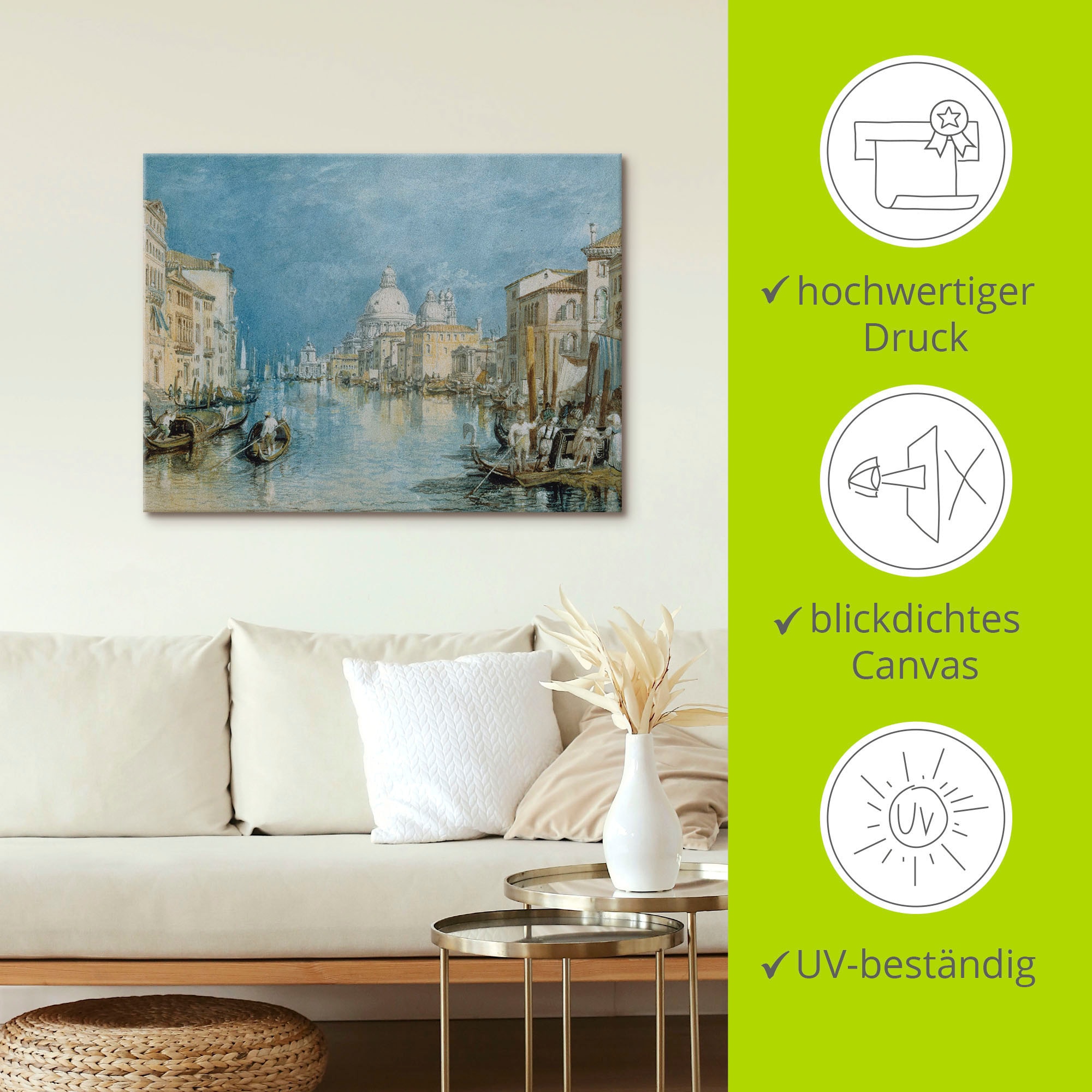 Artland Wandbild »Venedig, Canale Grande.« Italien 1 Stk. tlg. als Leinwandbild, Poster in verschied. Größen