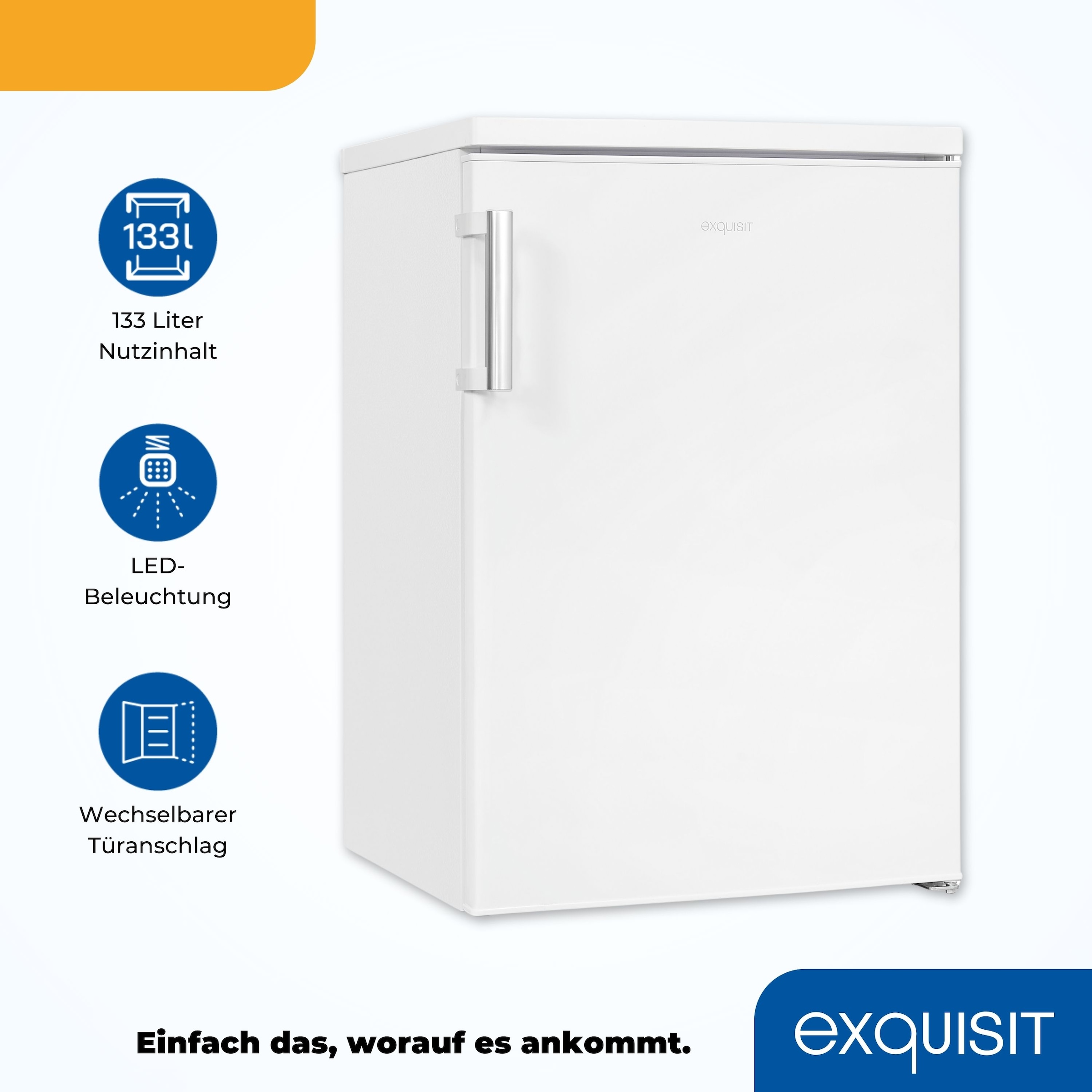 exquisit Vollraumkühlschrank »KS16-V-H-010E weiss«, 133 L Volumen