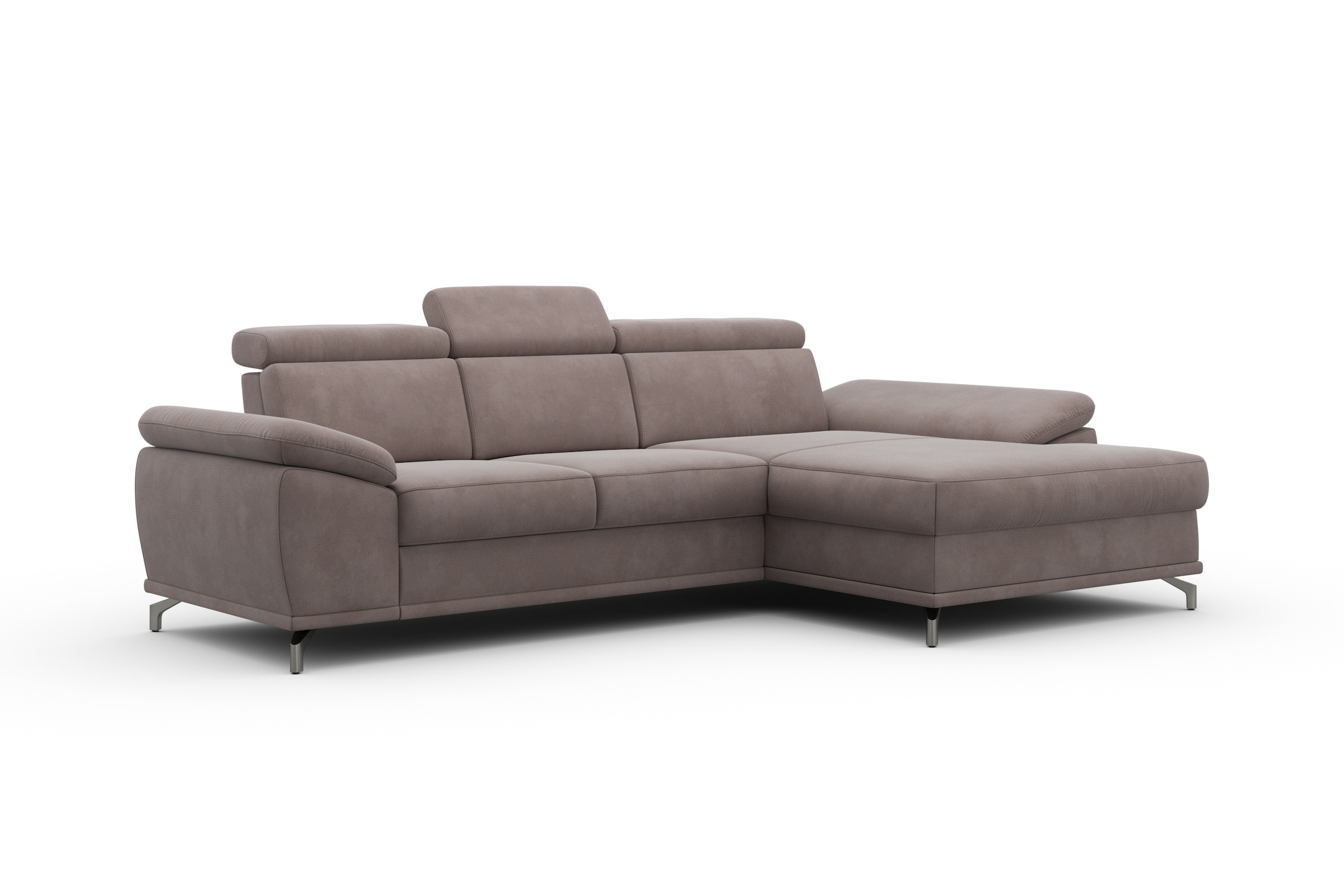 sit&more Ecksofa »Cabrio L-Form, mit Sitztiefenverstellung, Arm- und Kopfteilverstellung«, 2 Nierenkissen, Federkern, optional Bettfunktion und Stauraum