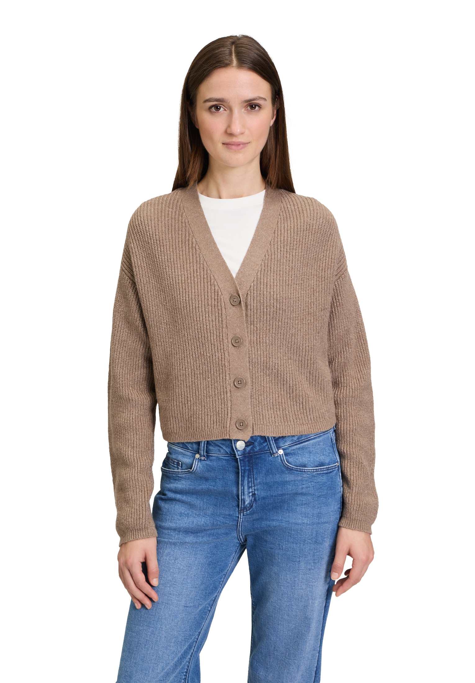Cartoon Strickjacke »Basic-Strickjacke mit V-Ausschnitt«
