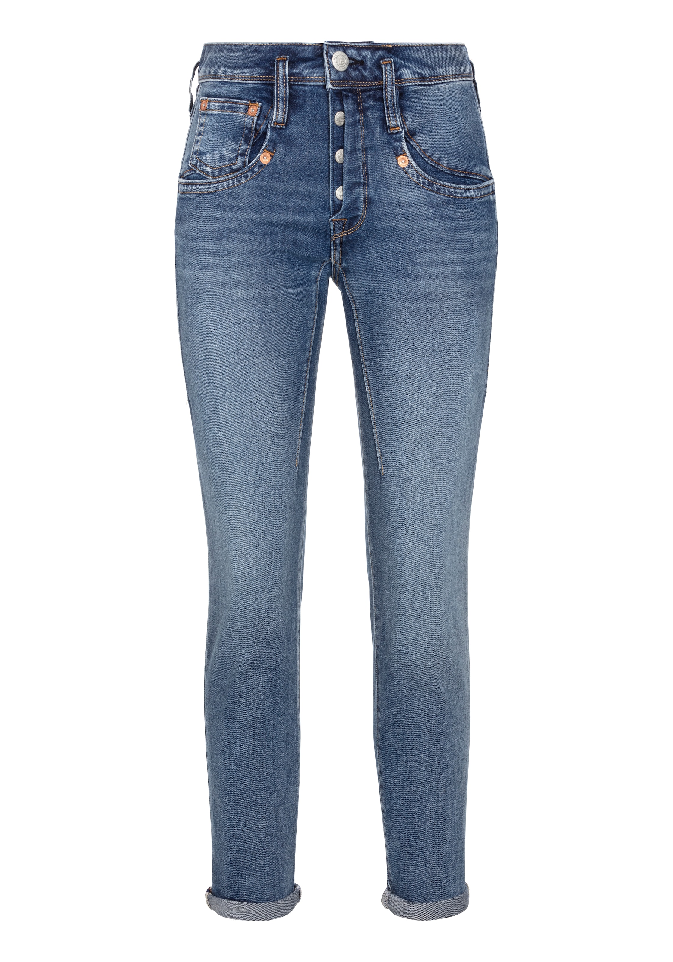 Herrlicher 7/8-Jeans »Shyra Cropped Denim Comfort«, mit halb verdeckter Knopfleiste