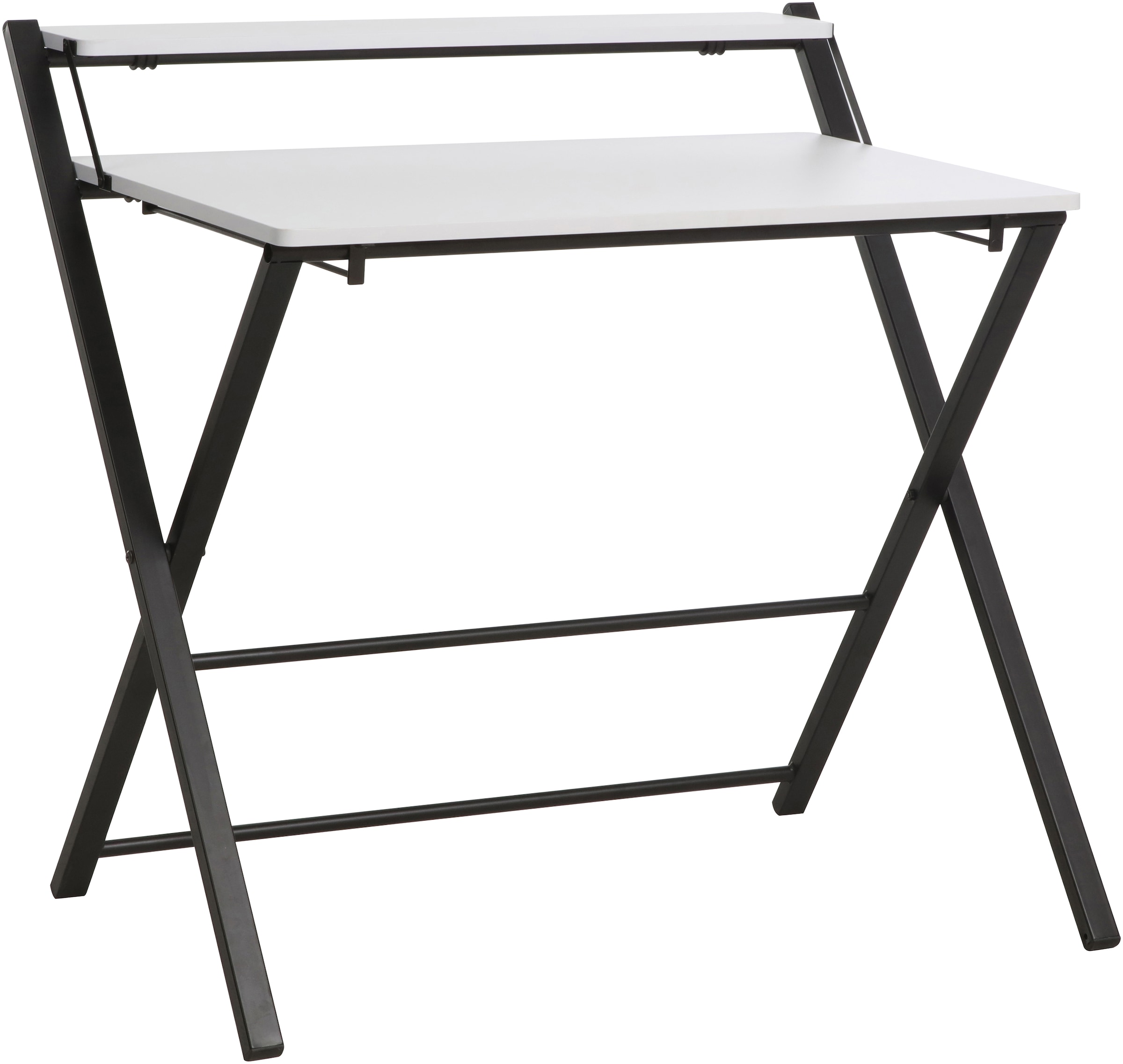 INOSIGN Computertisch »SULBY, Laptoptisch, Schreibtisch, mit Ablage,«, Metallgestell, zusammenklappbar, platzsparend, max. 86,5x82,5 cm