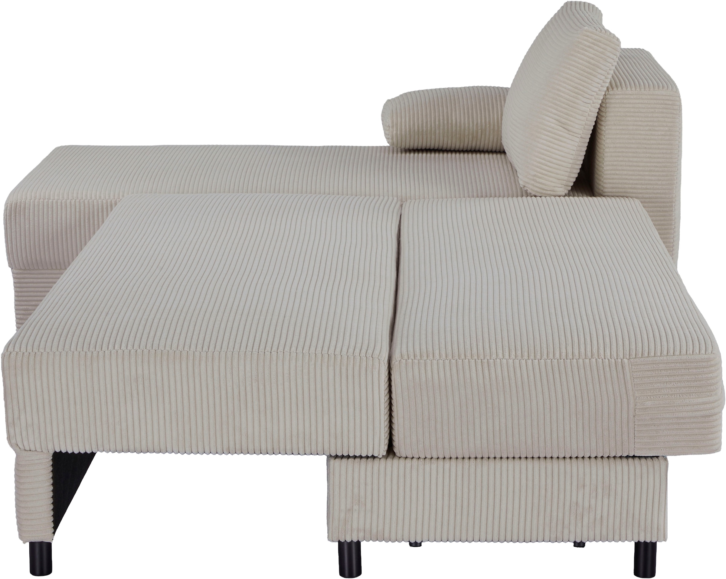 OTTO home Schlafsofa »ONNIKO Ecksofa L-Form Cord, Breite: 240 cm, softer Cord-Bezug« mit Bettfunktion & Bettkasten (Liegefläche 120/240 cm)