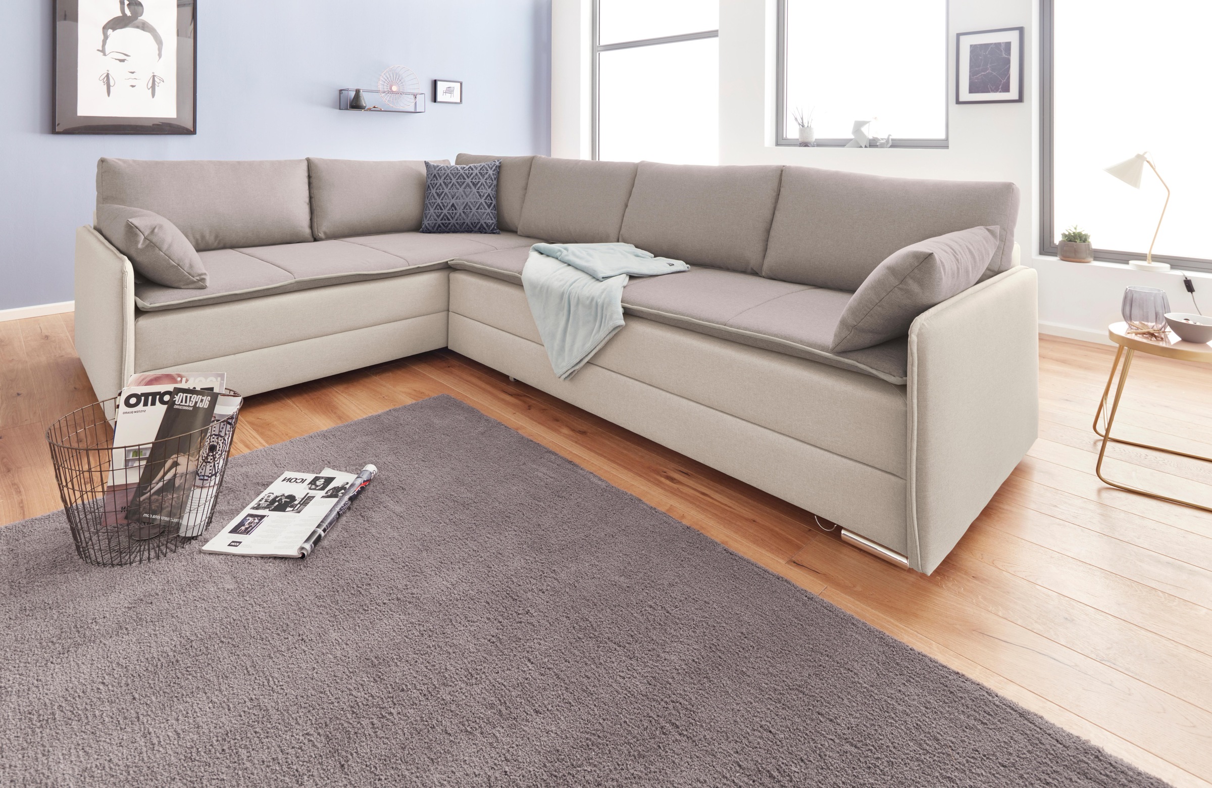 INOSIGN Ecksofa »Dream L-Form«, mit Federkern, mit Bettfunktion und Bettkasten