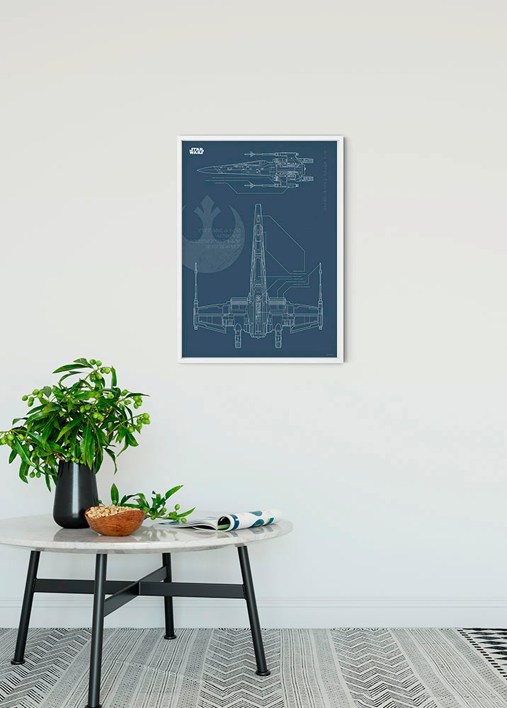 Komar Bild »Star Wars Blueprint X-Wing«, Star Wars, (1 St.), Wandbild zur Dekoration im Kinderzimmer - ohne Rahmen