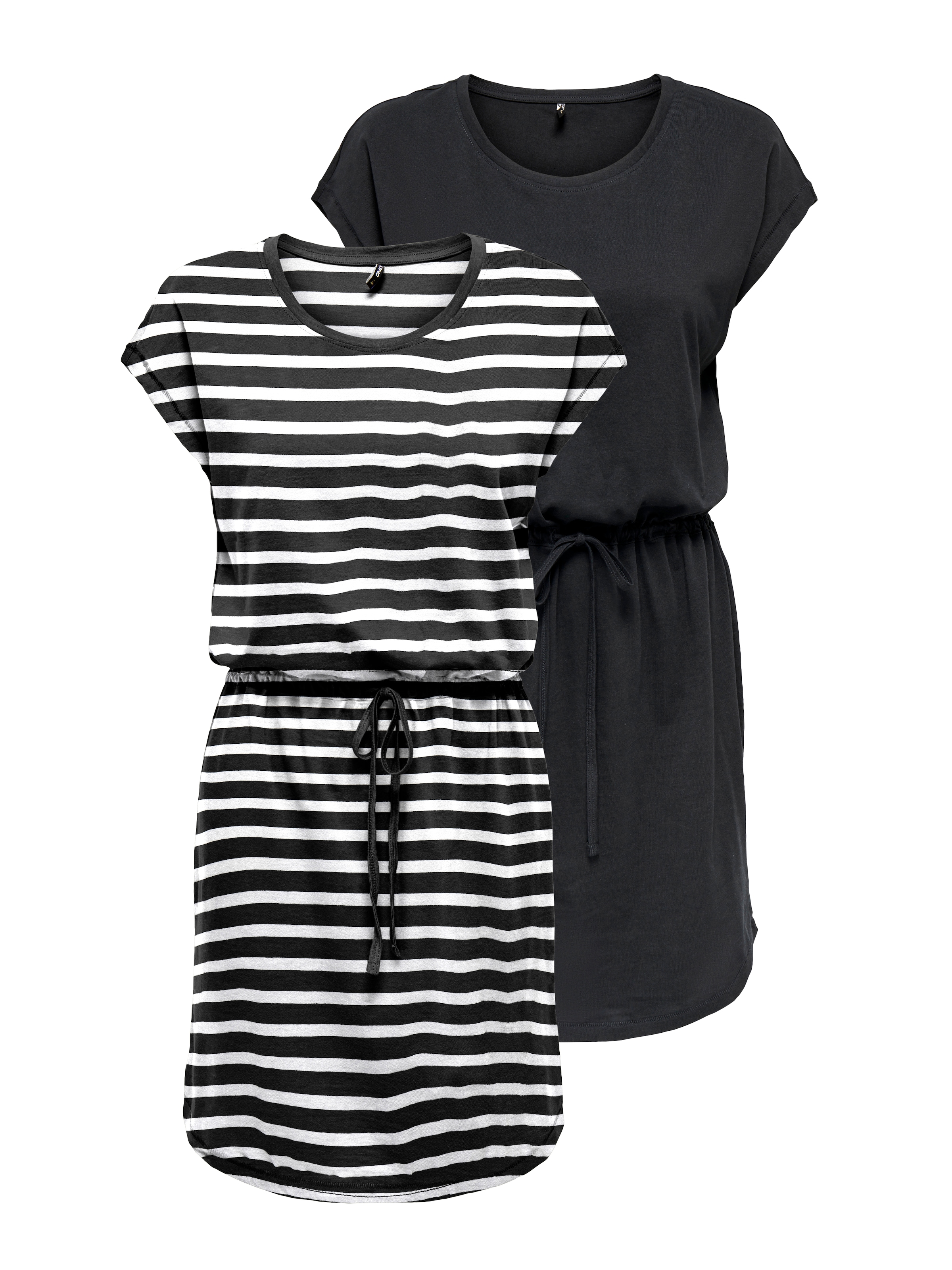ONLY Shirtkleid »ONLMAY LIFE S/S DRESS 2 PACK CS JRS« 2er-Pack,  Baumwolle, regular fit, Rundhals